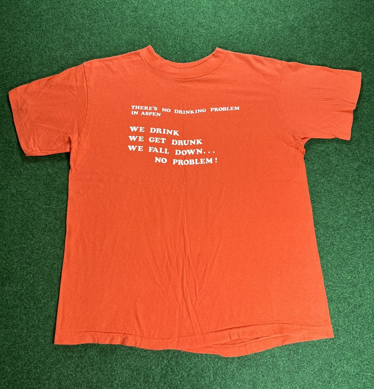 Vintage Vintage 70s Drinking Problem Alcoholic Funny Anvil T Shirt Size US XL / EU 56 / 4 - 1 Thumbnail