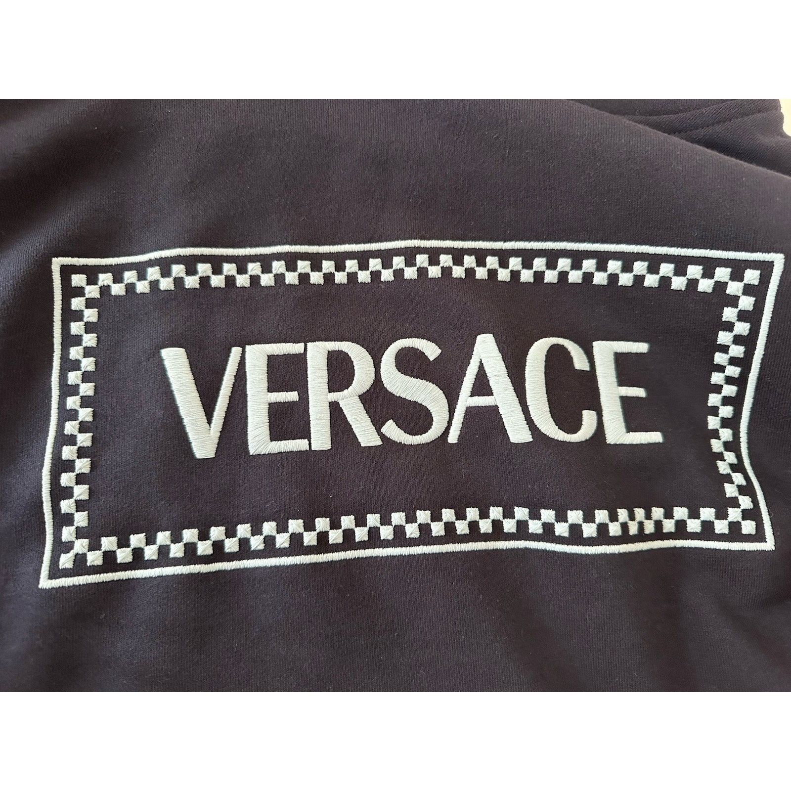 Versace Versace Embroidered Blue Sweatshirt with Hoodie XL 1012564 Size US XL / EU 56 / 4 - 5 Thumbnail
