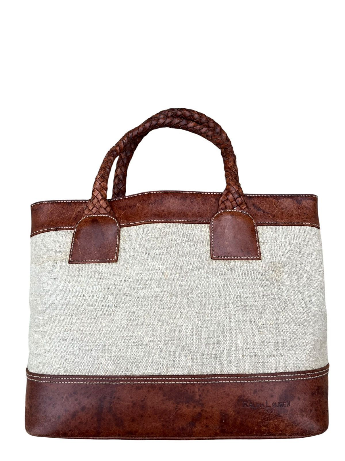 Ralph Lauren Vintage Ralph Lauren Patina Leather Hybrid Tote Bag Size ONE SIZE - 6 Thumbnail