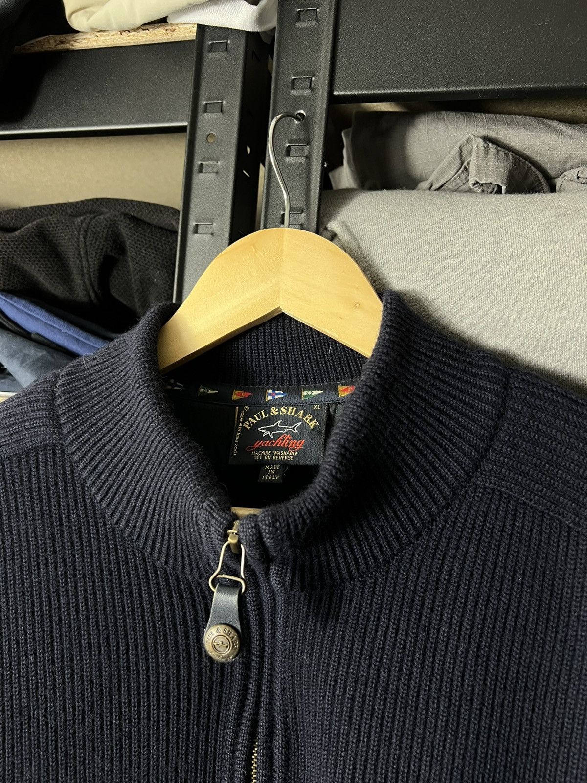 Paul & Shark Vintage Paul & Shark Heavy Wool Knit Bomber Navy XL Yachting Size US XL / EU 56 / 4 - 7 Thumbnail