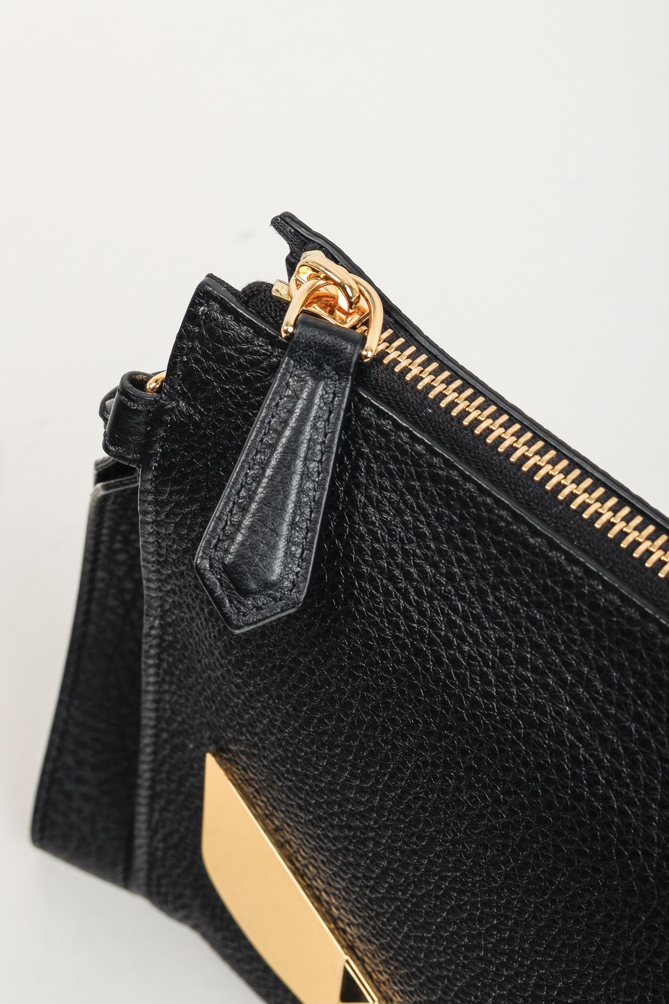 Fendi Fendi Monster Black Pebbled Leather Large Clutch Size ONE SIZE - 8 Thumbnail
