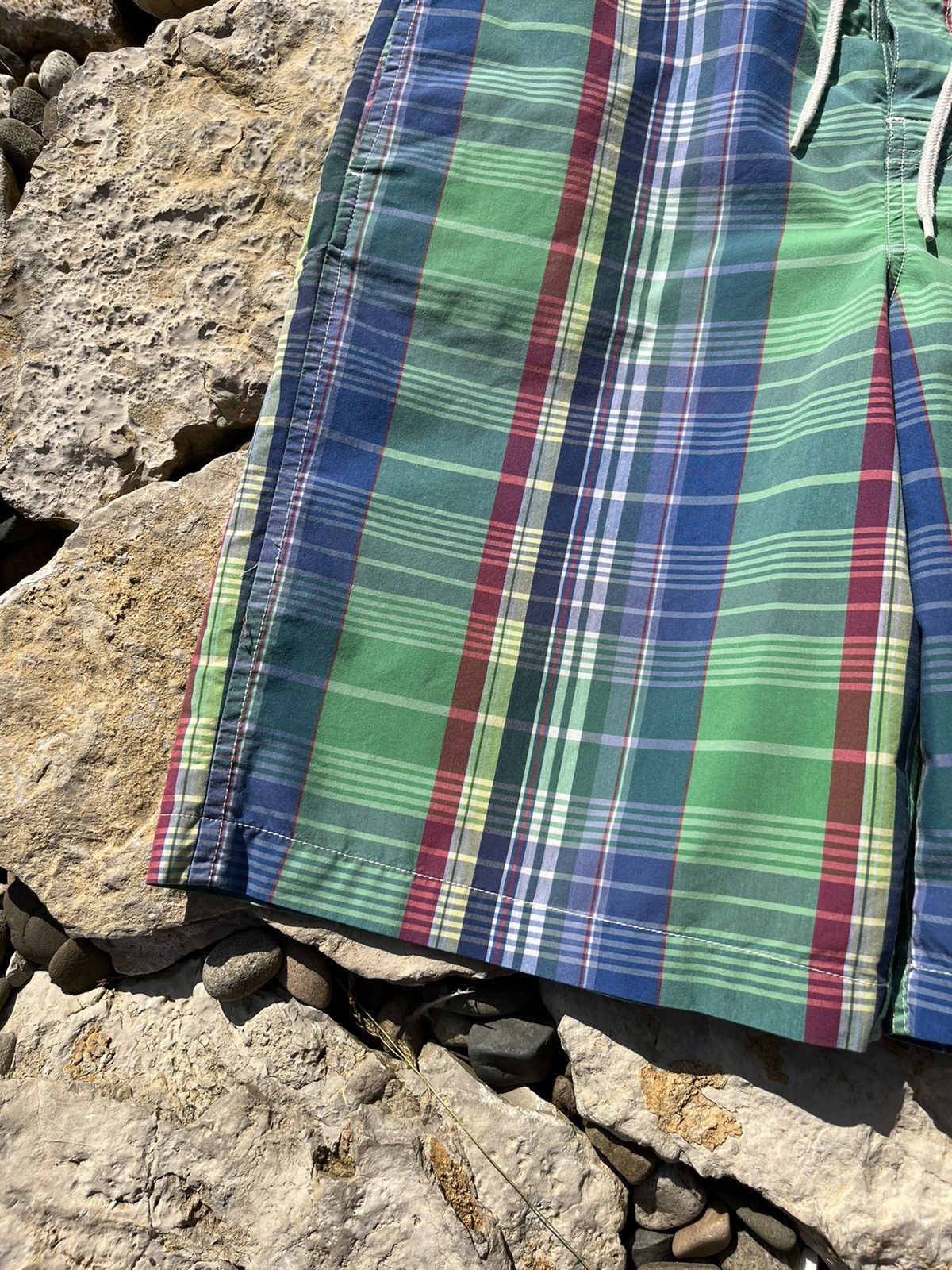 Polo Ralph Lauren × Ralph Lauren × Vintage Vintage 90s Polo Ralph Lauren plaid checked swim shorts pant Size 30" / US 8 / IT 44 - 18 Thumbnail