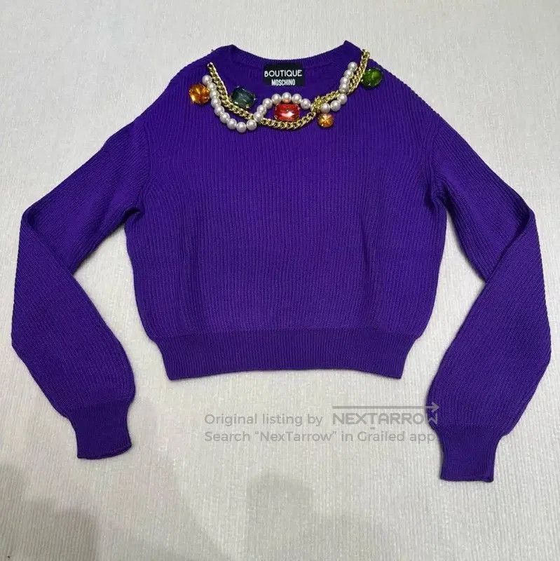 Other Moschino Purple Knit Sweater with Embellishments . Size M / US 6-8 / IT 42-44 - 1 Thumbnail