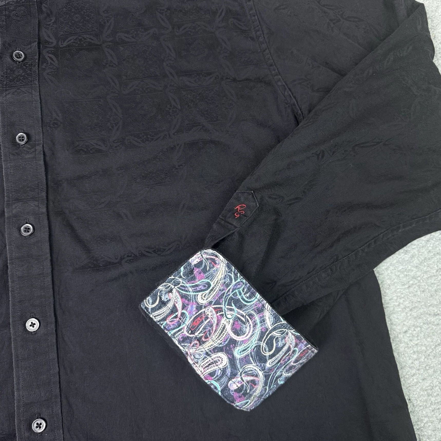 Robert Graham Robert Graham Shirt Adult 2XL Black Salisbury Tonal-Jacquard Sport Casual Cuff Western Button-Up Collared Long Sleeve Size US XXL / EU 58 / 5 - 3 Thumbnail
