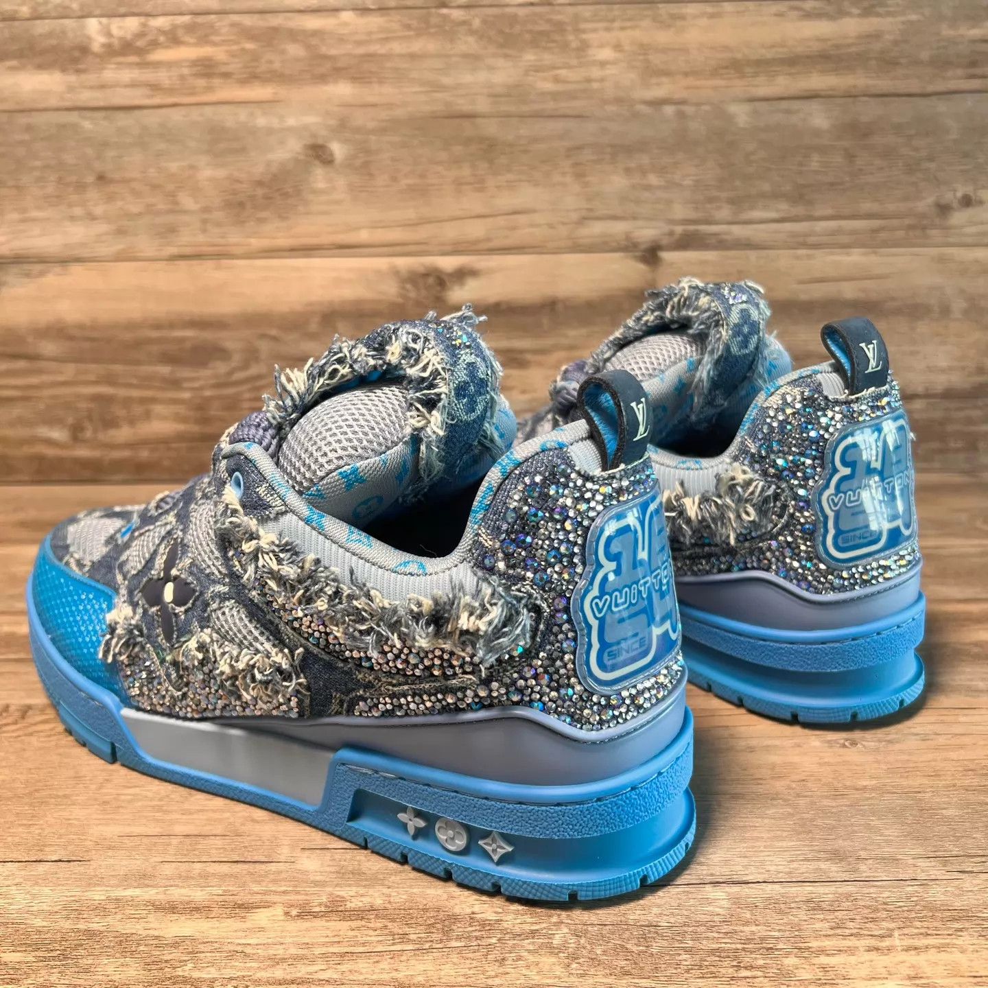 Louis Vuitton LV Skate Gray Blue Crystal Uk9/43 Size US 10 / EU 43 - 4 Thumbnail