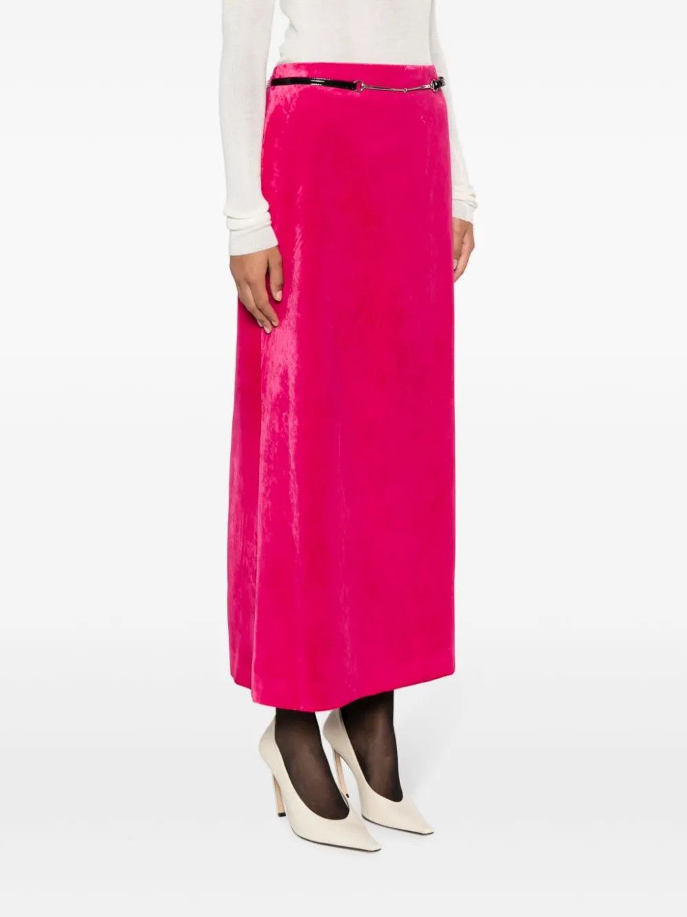 Gucci o1y0925 Maxi Skirt in Fuchsia Size 26" / US 2 / IT 38 - 3 Thumbnail
