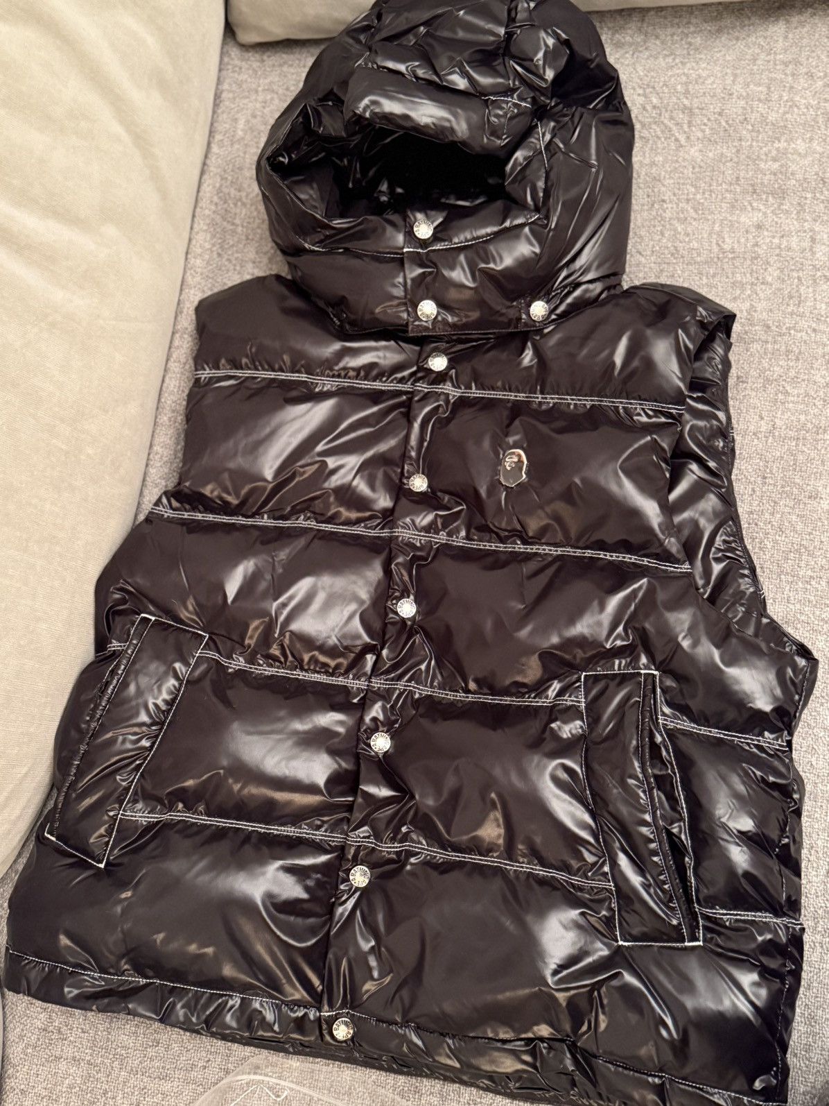 Bape GOAT Exclusive BAPE Nylonetal Badge Relaxed Fit Padded Vest Size US M / EU 48-50 / 2 - 3 Thumbnail