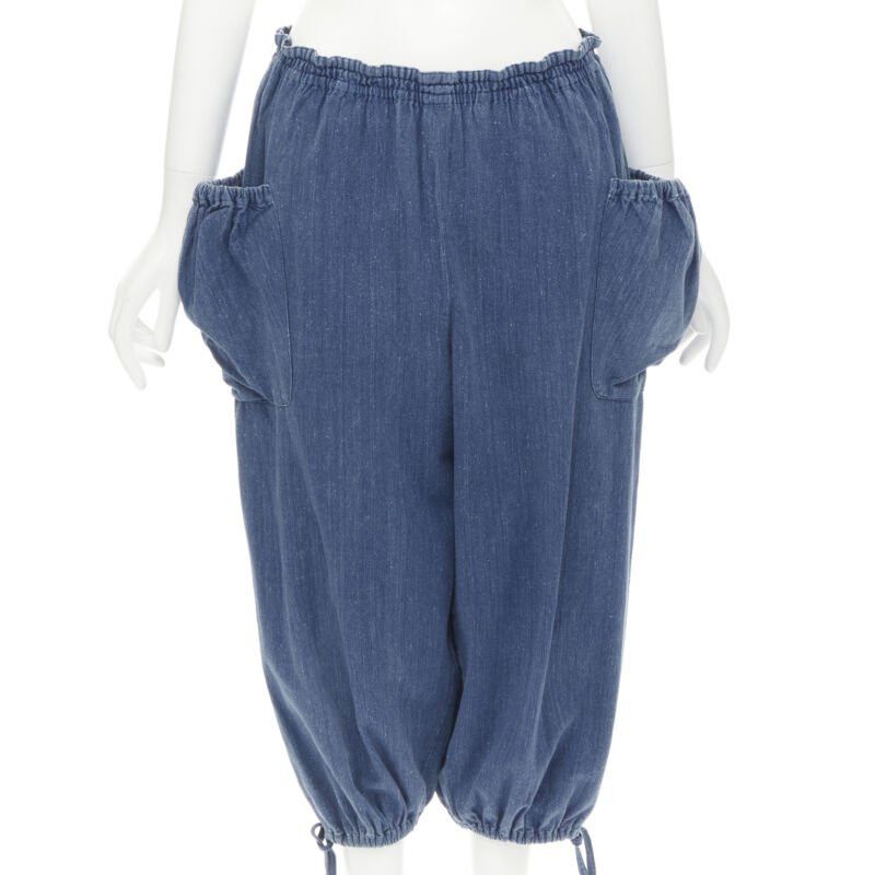 Comme des Garcons COMME DES GARCONS 1980's Vintage blue washed denim cargo bubble jeans Size 27" / US 4 / IT 40 - 1 Thumbnail
