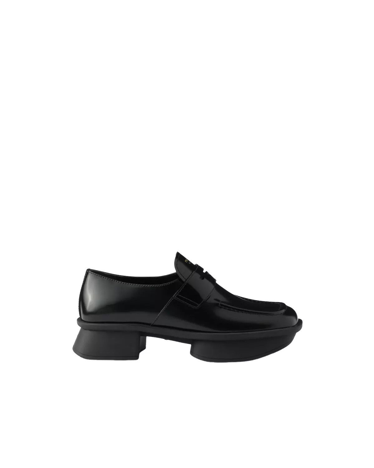 Prada PRADA $1370 Black Brushed Leather Loafers New/Authentic Size US 8.5 / IT 38.5 - 2 Thumbnail