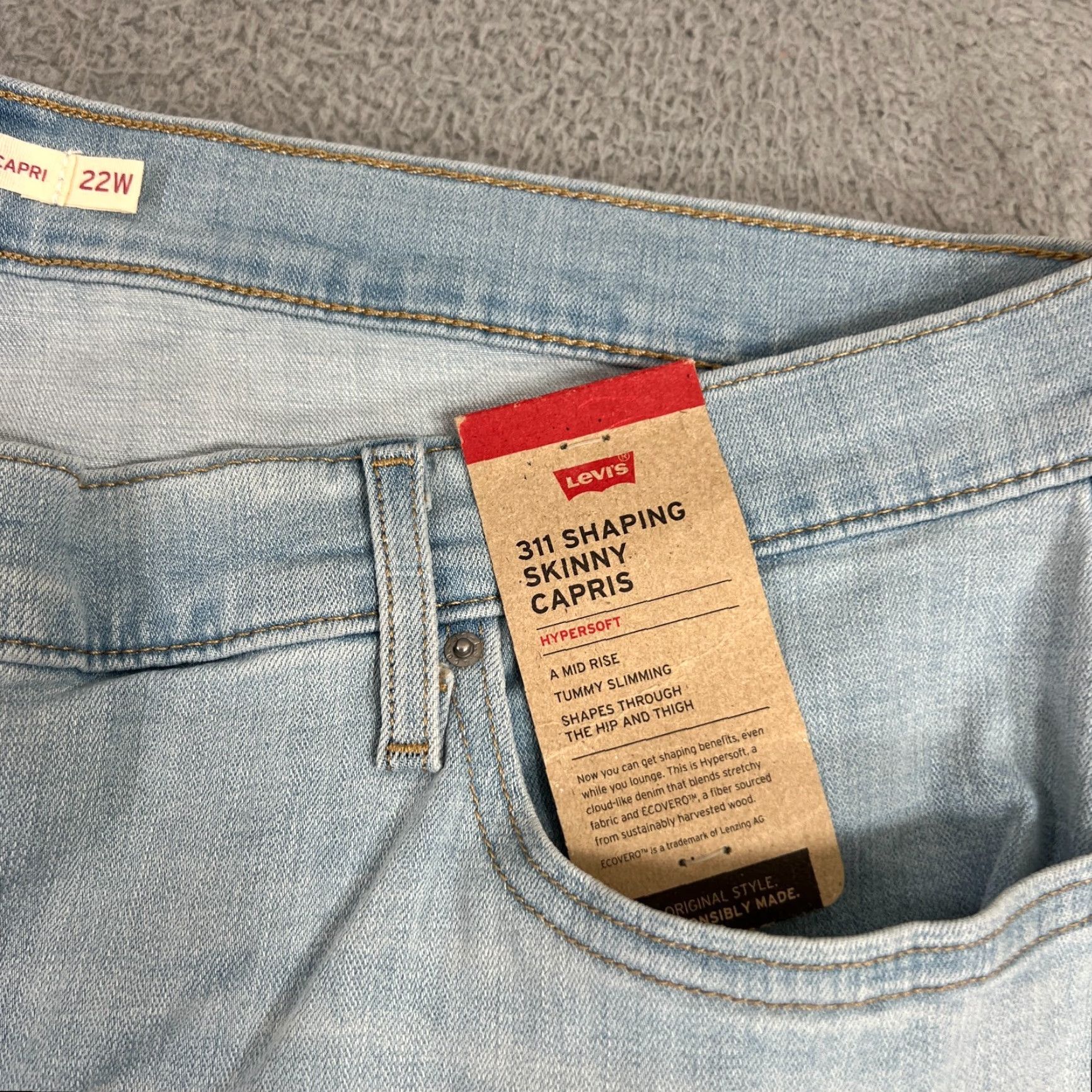 Levi's Levi's Levi's 311 Shaping Skinny Capri Jeans Women 22W Plus Blue 22W Size 40" / US 18 - 3 Thumbnail