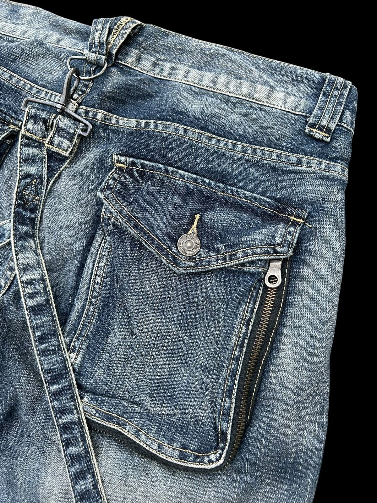 Japanese Brand × Kapital × Vintage PPFM Japanese Punk Style Curve Cut Banana Denim Jeans Rare Size US 32 / EU 48 - 16 Thumbnail