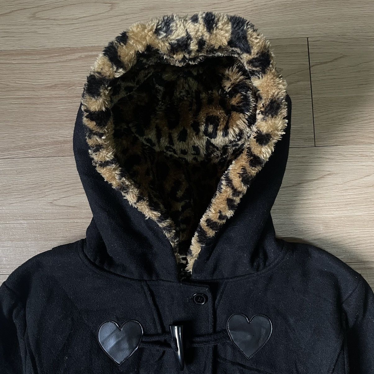 14th Addiction 🇯🇵 Hell Cat Punks Goa Asymmetrical Wool Jacket Leopard Fur Size S / US 4 / IT 40 - 2 Thumbnail