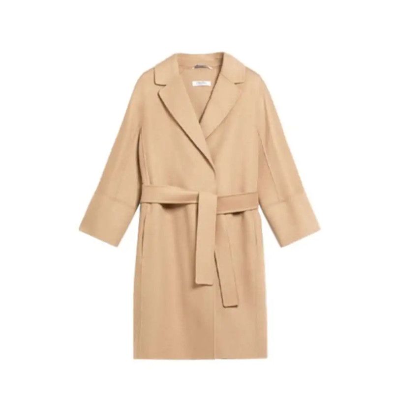 Max Mara MaxMara Khaki Belted Women's Coat 0089 Size S / US 4 / IT 40 - 1 Thumbnail
