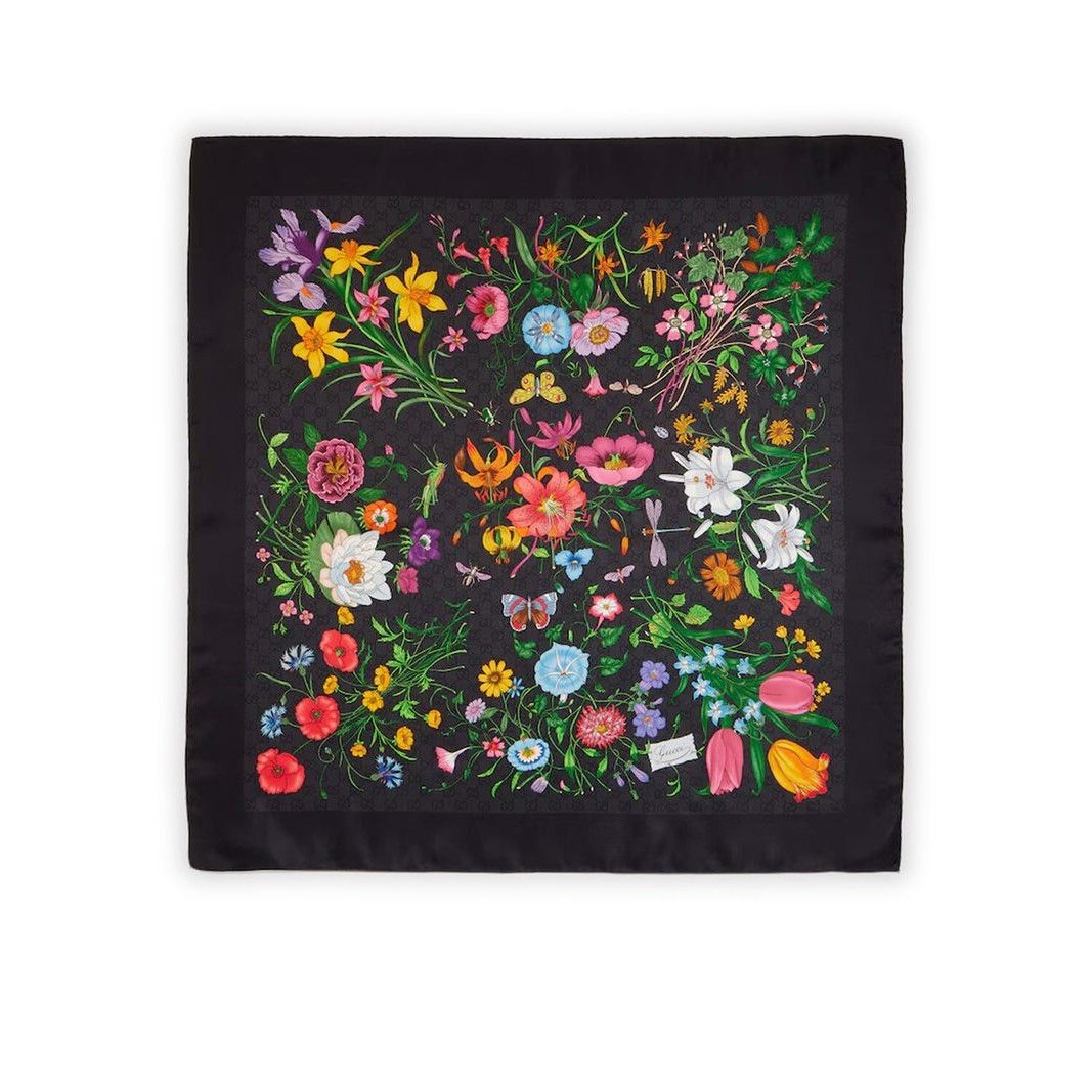 Gucci GUCCI Black Silk Scarf New & Authentic Size ONE SIZE - 1 Preview