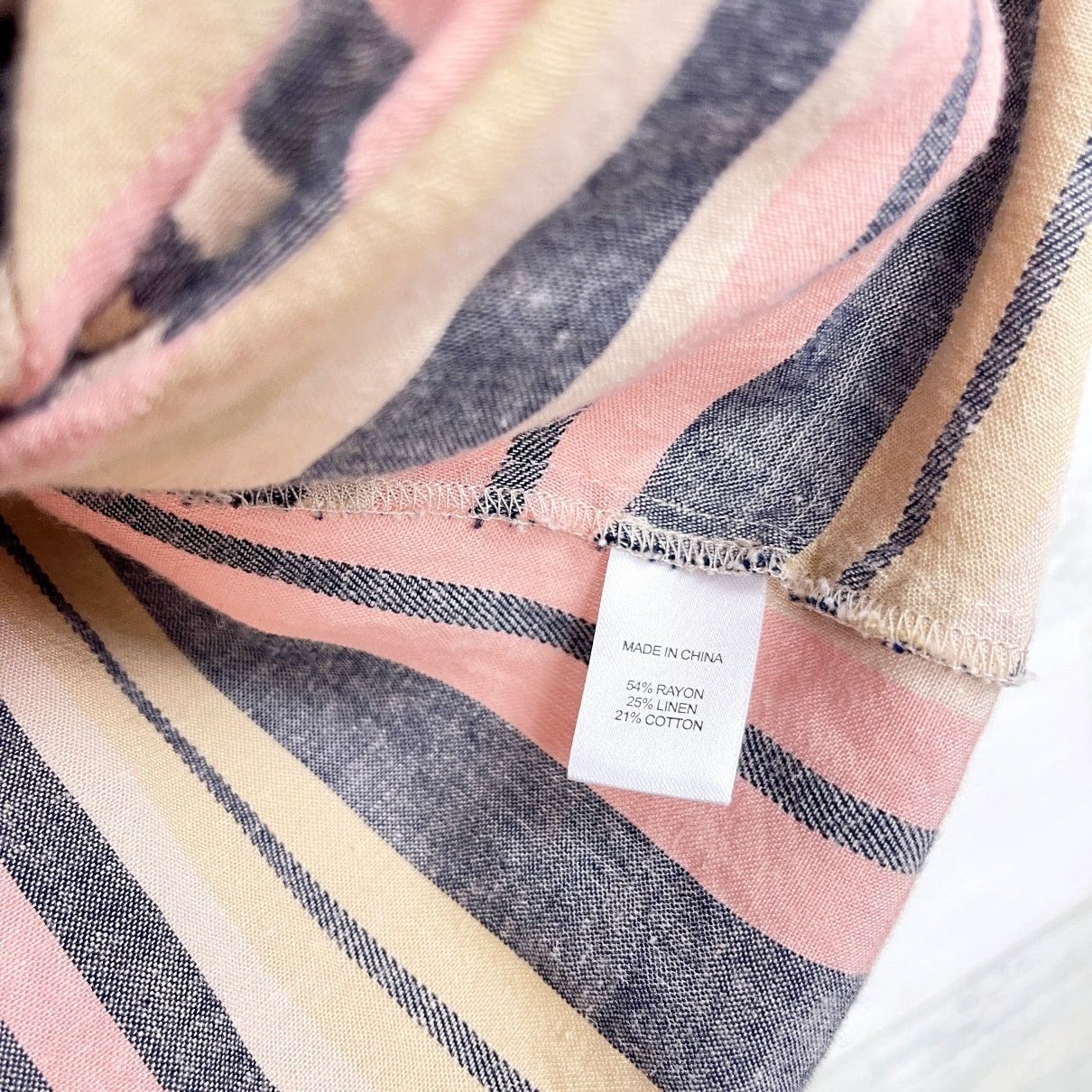 Other DREW Linen Striped Sleeveless Tie Front Top Pink Womens S Size S / US 4 / IT 40 - 7 Thumbnail