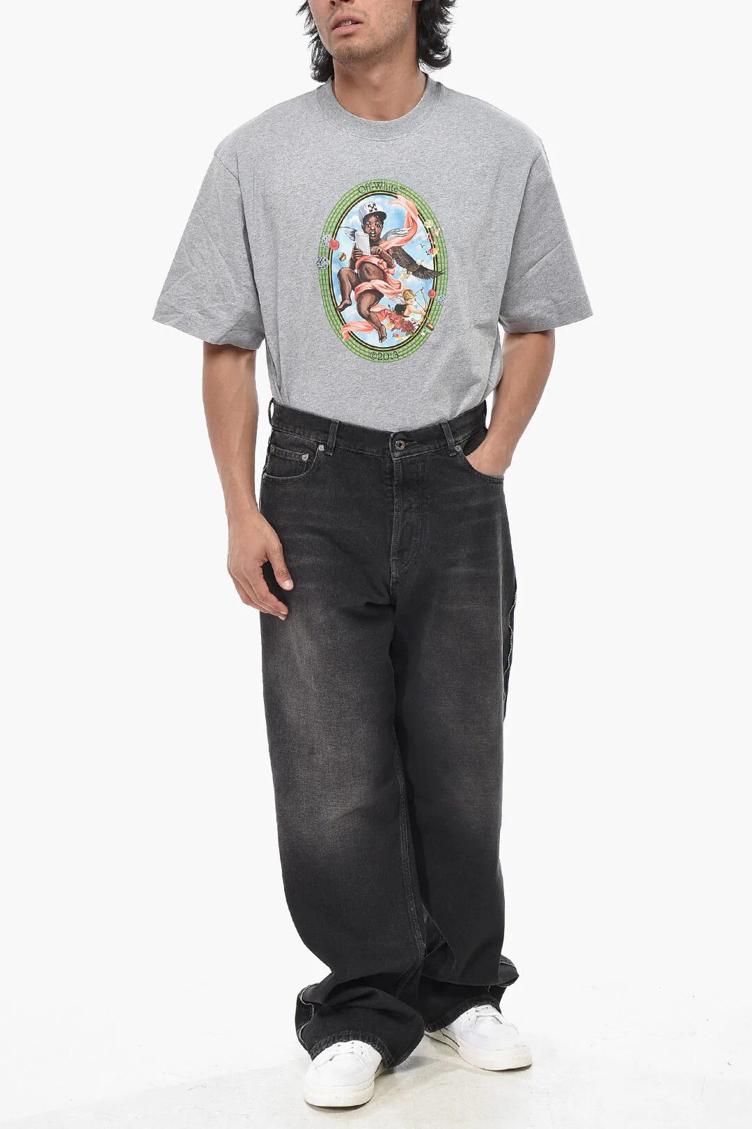 Off-White og1mm0526 Loose Fit Washed Denim Jeans in Black Size US 32 / EU 48 - 4 Thumbnail