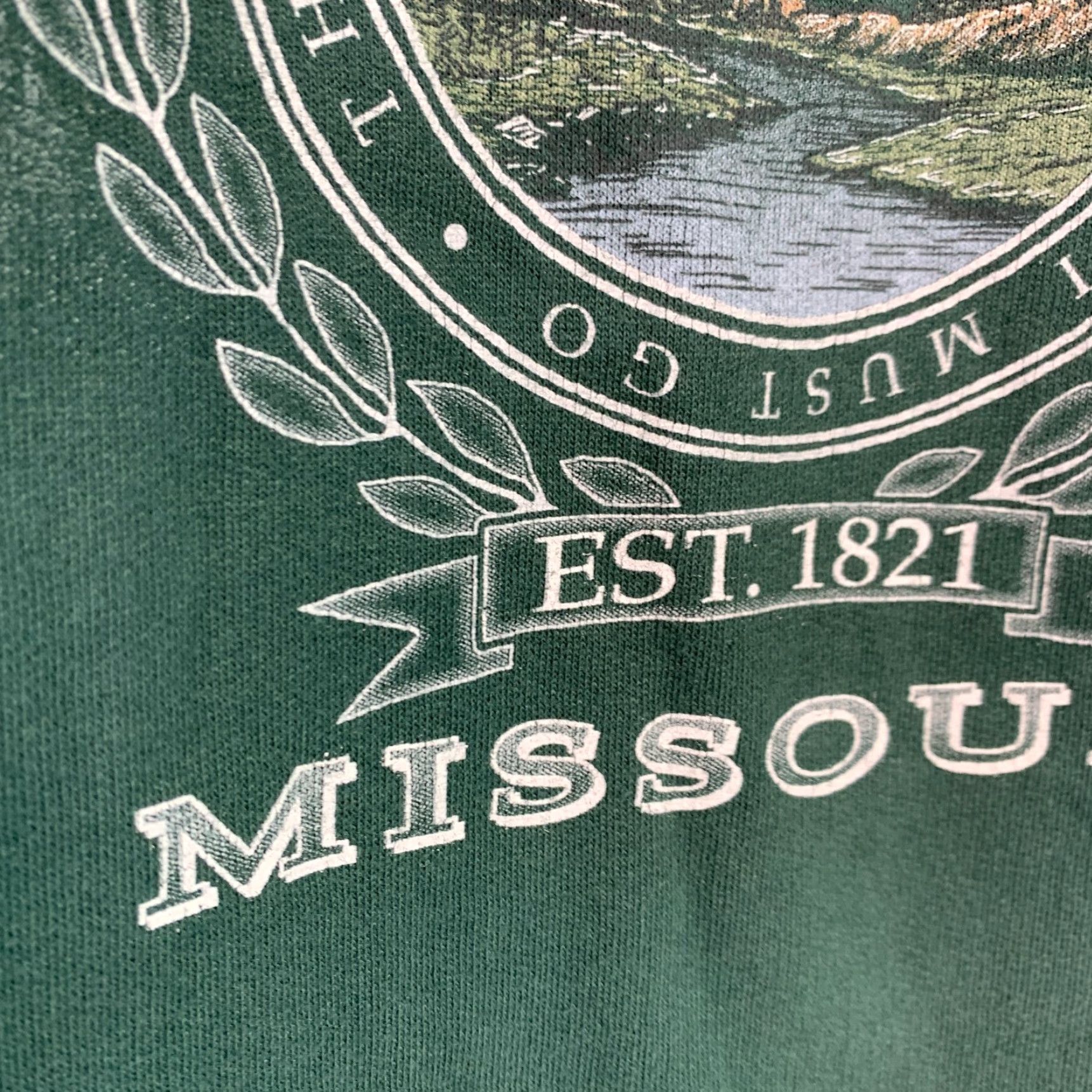 Vintage VINTAGE Prairie Mountain Shirt Adults XL Green Nature 90s Missouri Ozark Mountains Graphic Print Crew Neck Cotton Blend All Seasons Men Size US XL / EU 56 / 4 - 3 Thumbnail