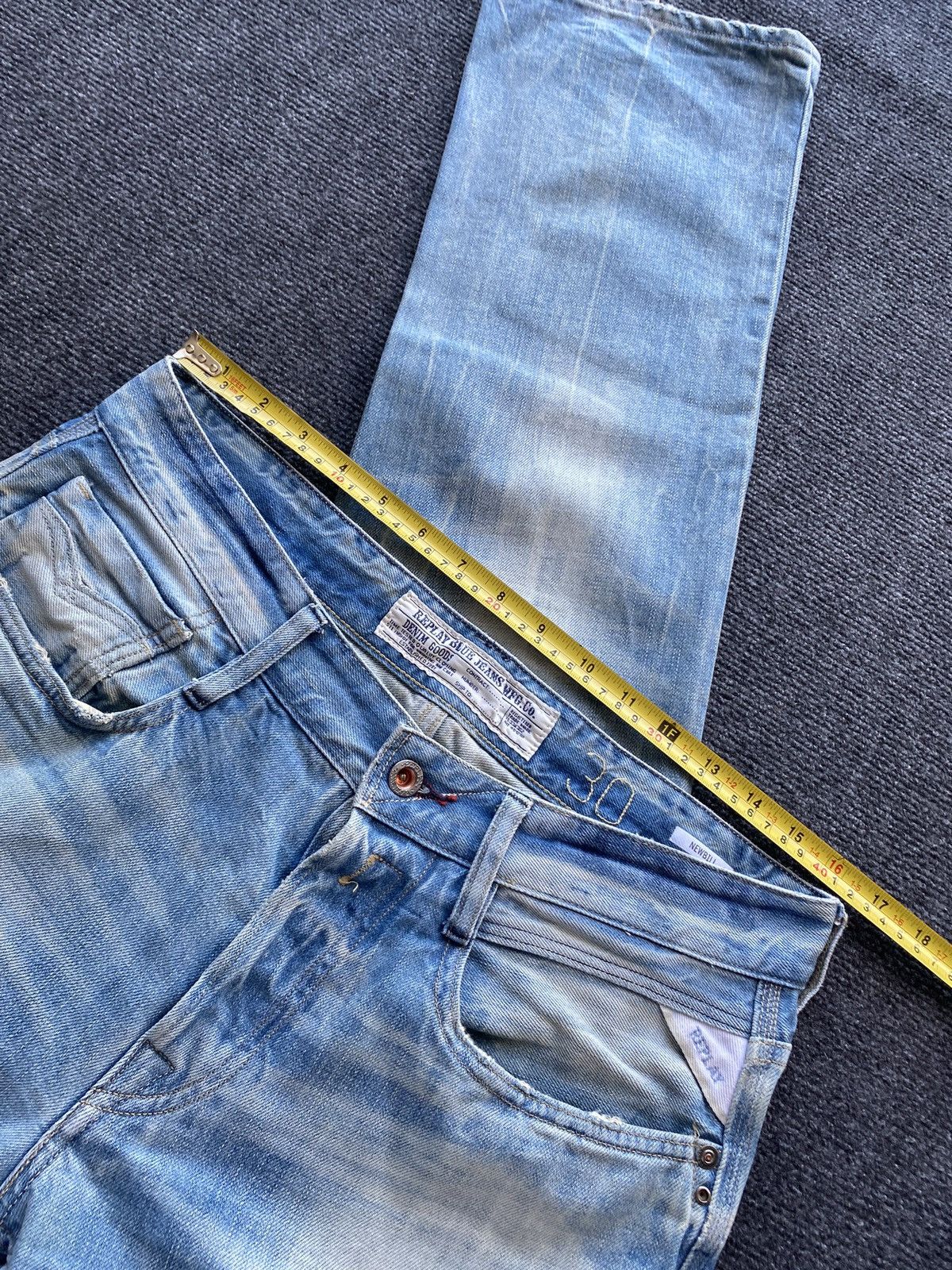 Replay 🔥Opium Punk Replay blue jeans 30 newbill washed faded Size US 30 / EU 46 - 7 Thumbnail