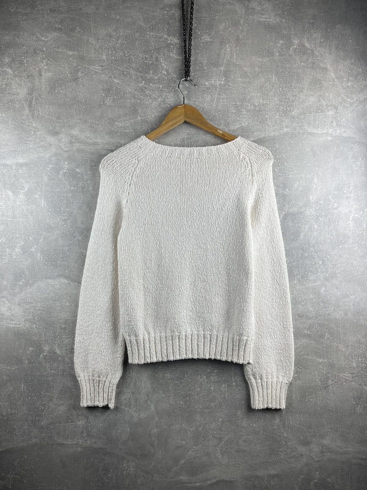 Brunello Cucinelli Brunello Cuccnelli Women's White Zip Sweater 100% Cotton Size L / US 10 / IT 46 - 6 Thumbnail