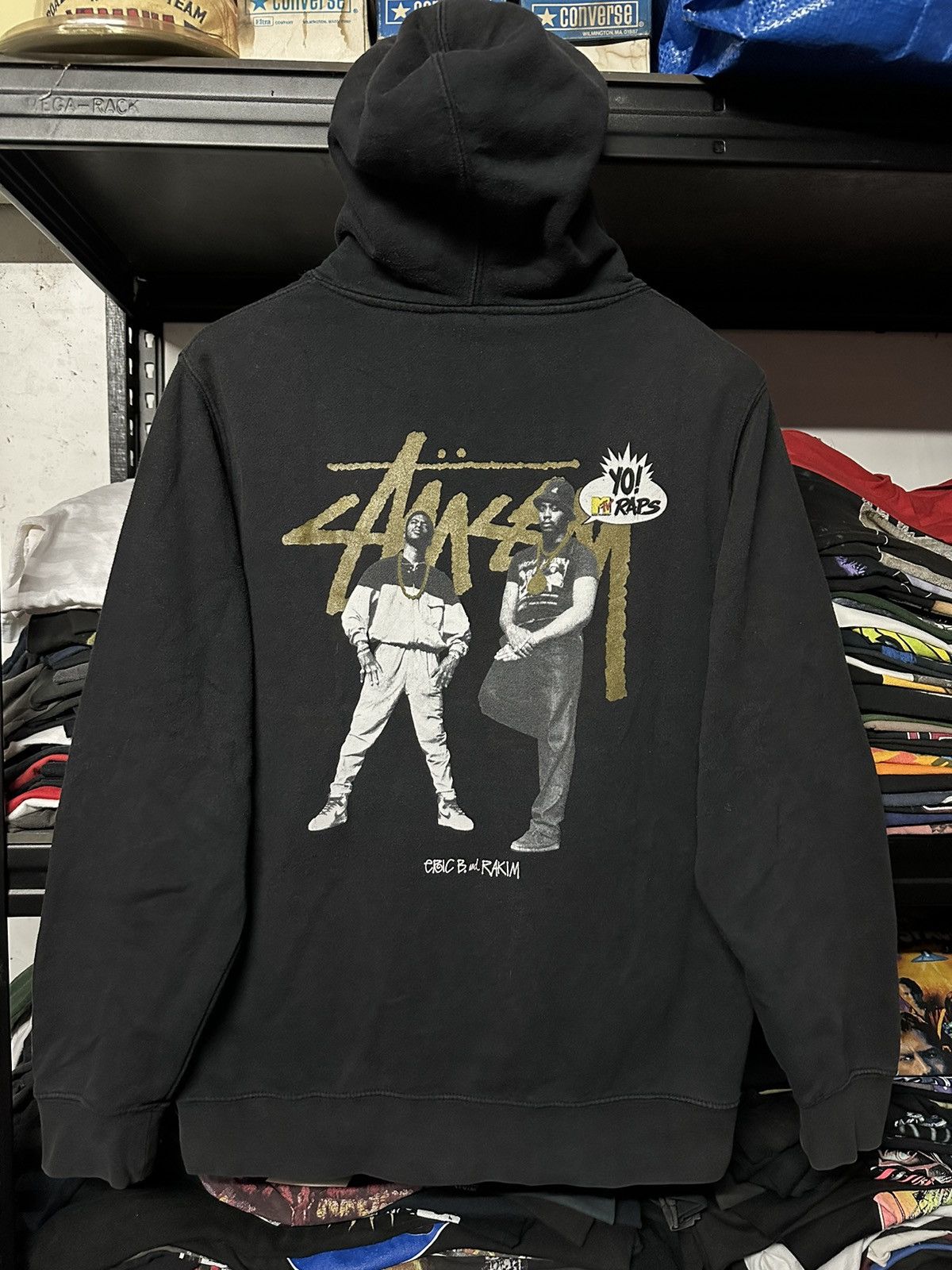 Rap Tees × Stussy × Vintage Rare Vintage Y2k Stussy Eric B And Rakim Hiphop Faded Hoodie Size US M / EU 48-50 / 2 - 2 Thumbnail