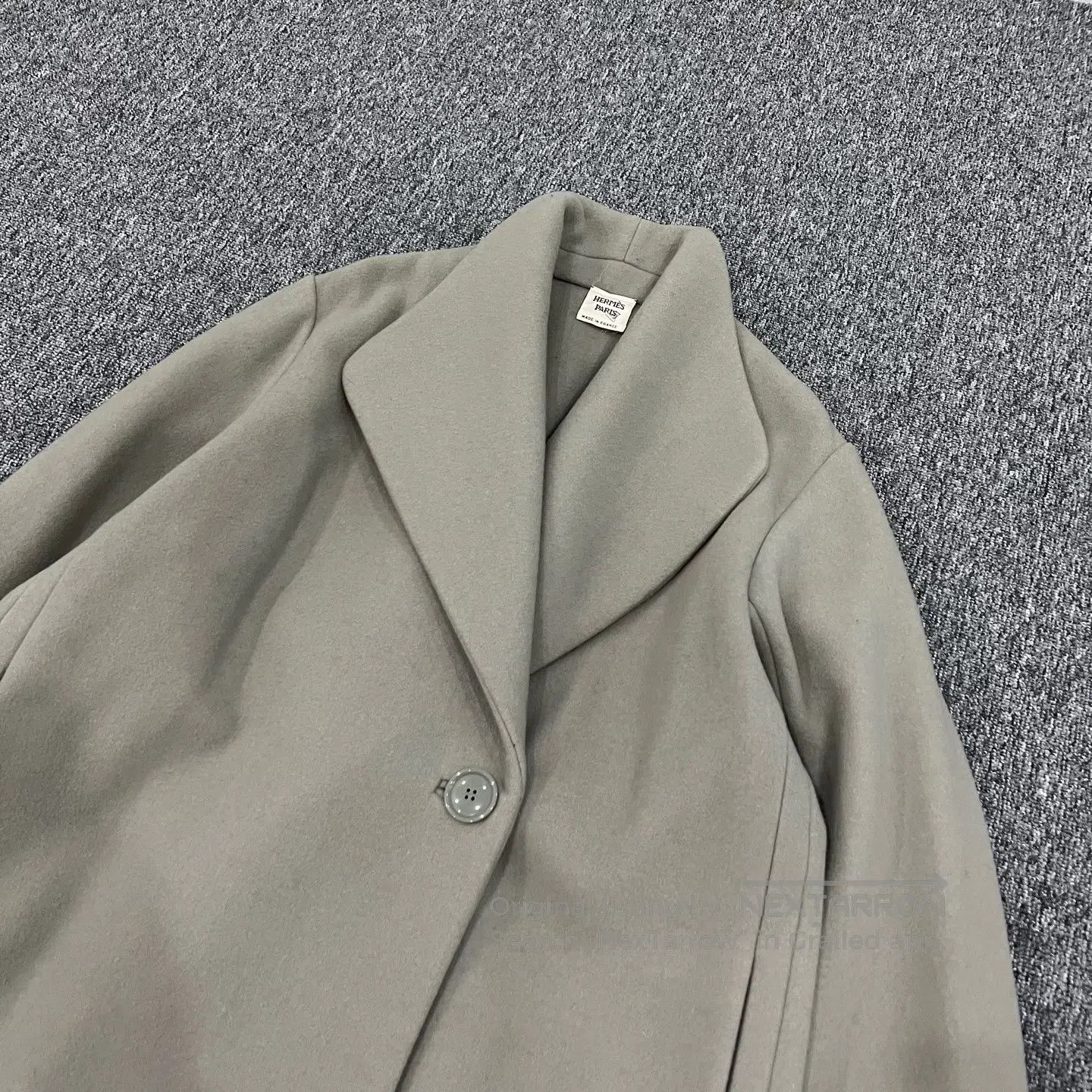 Hermes Hermes Flap collar; gray-green wool coat| Size M / US 6-8 / IT 42-44 - 3 Thumbnail