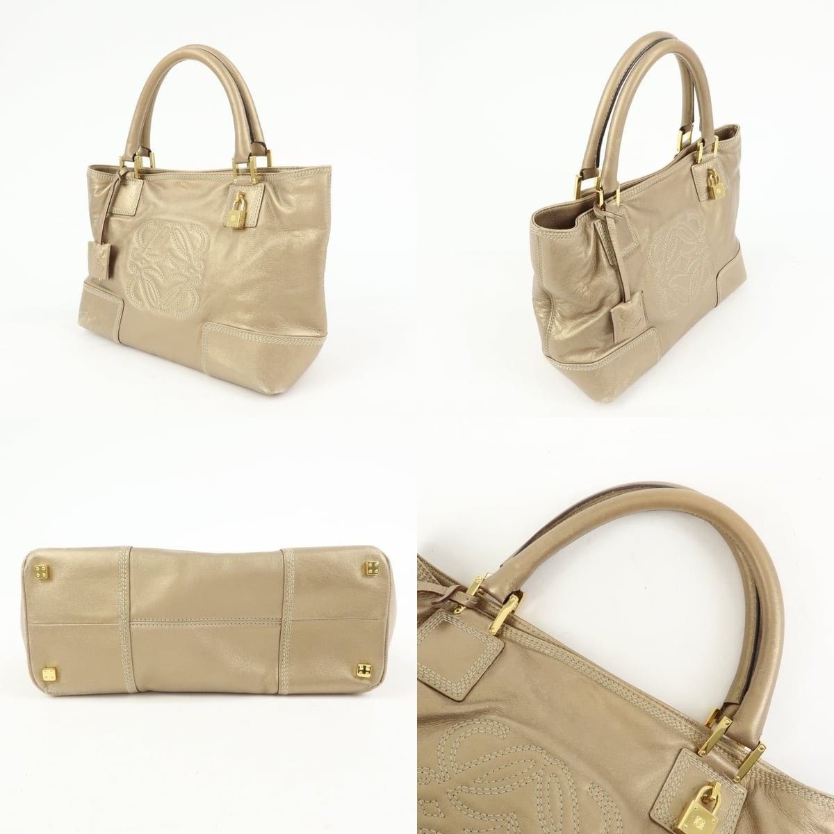 Loewe Loewe Anagram Nappa Leather Tote Gold Size ONE SIZE - 3 Thumbnail