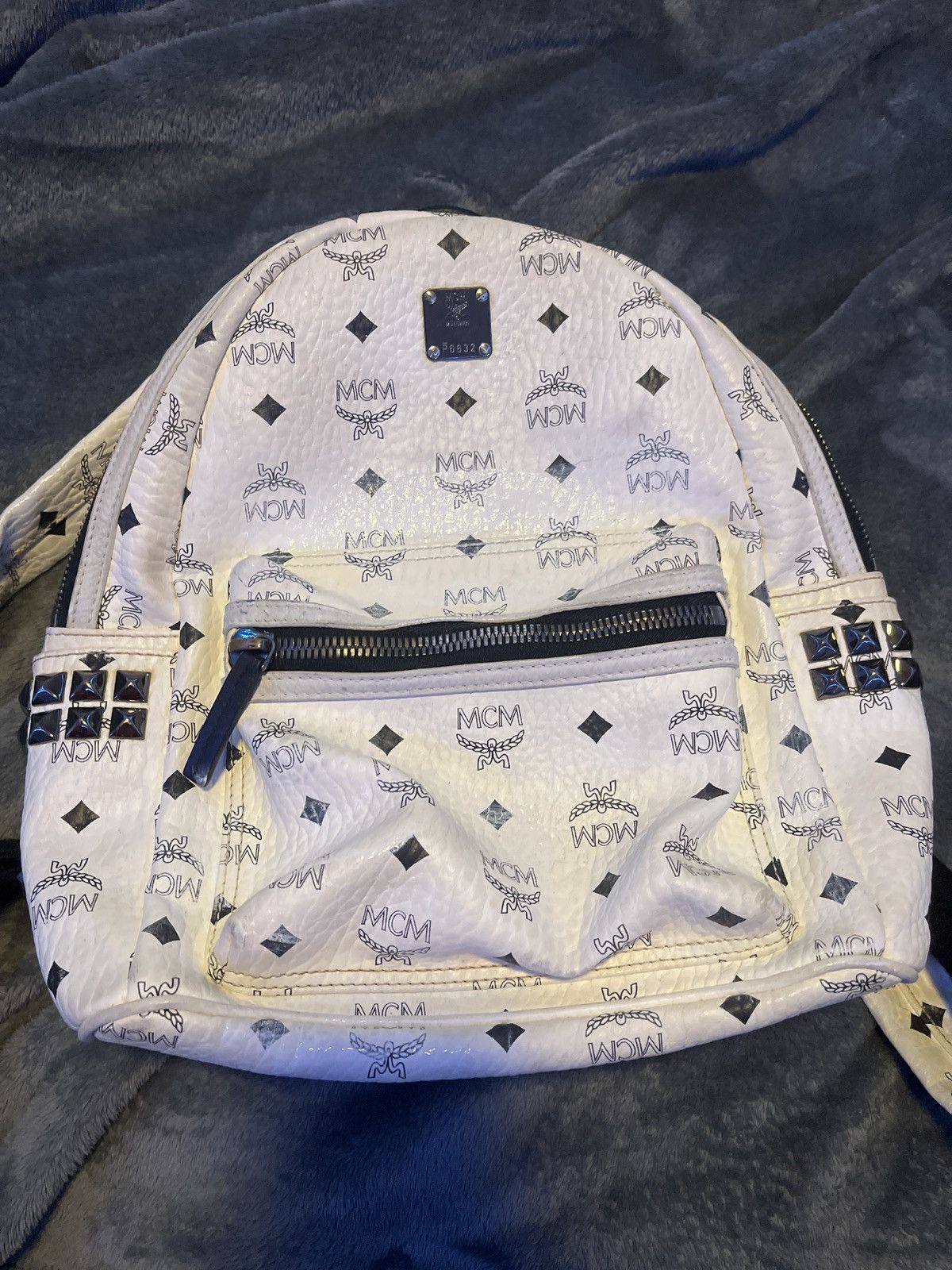 MCM White Mcm studded mini backpack Size ONE SIZE - 4 Thumbnail