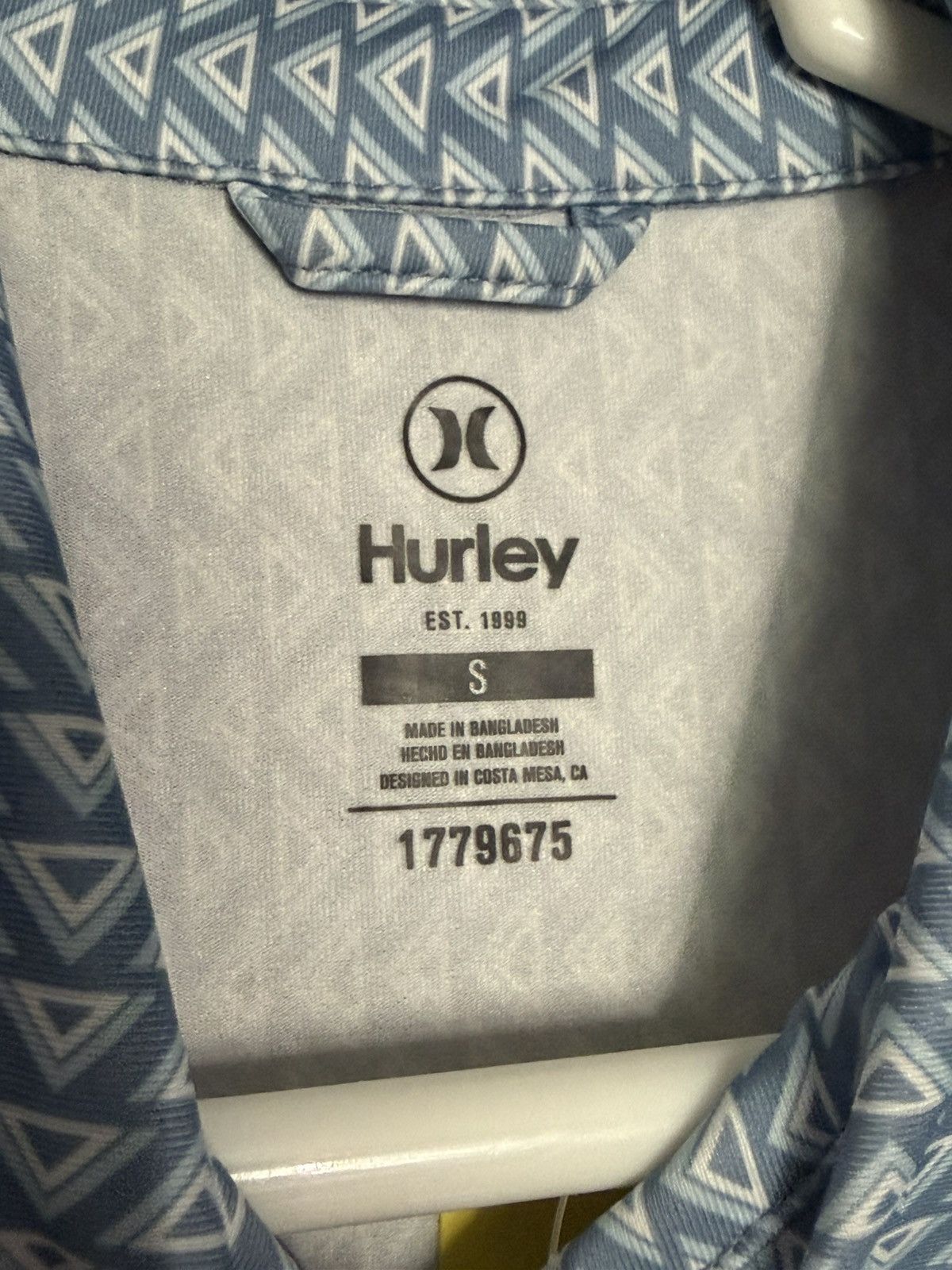 Hurley Hurley Geometric Pattern Polo Blue White/Small Short Sleeve Size US S / EU 44-46 / 1 - 3 Thumbnail