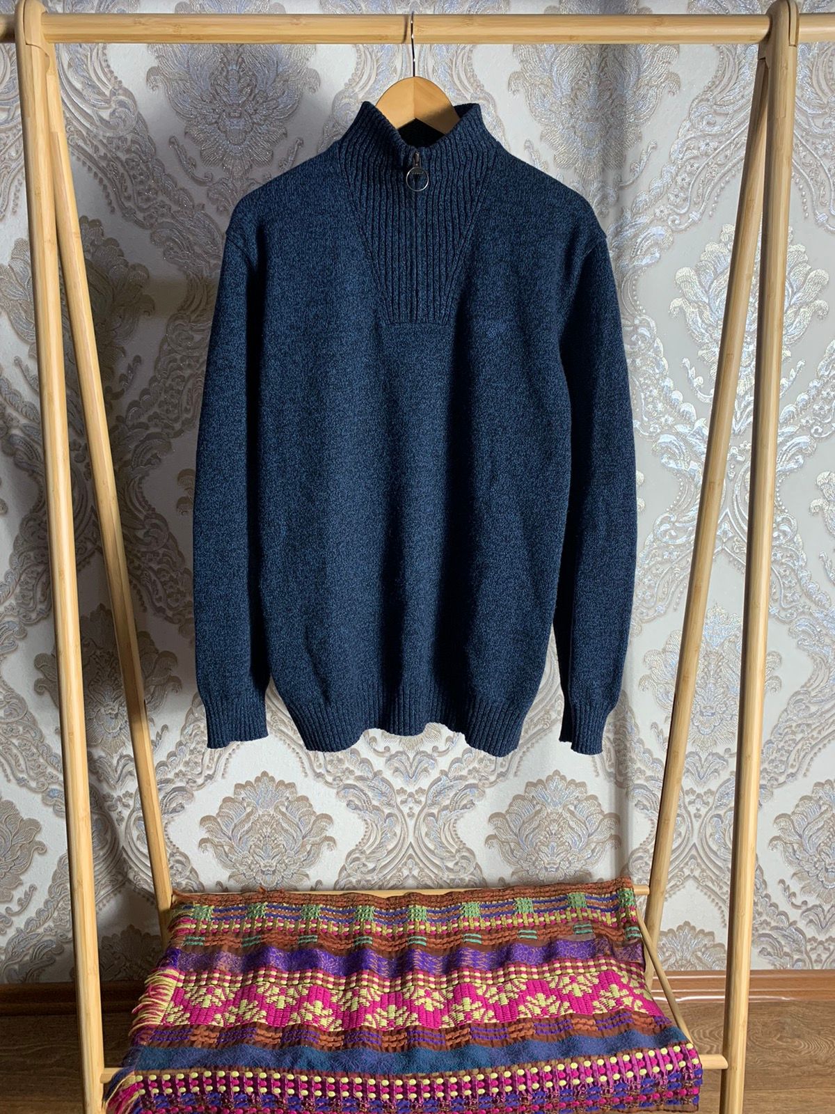Pre-owned Barbour X Vintage Very Barbour Wool Sweater Knit Vintage England Style In Blue