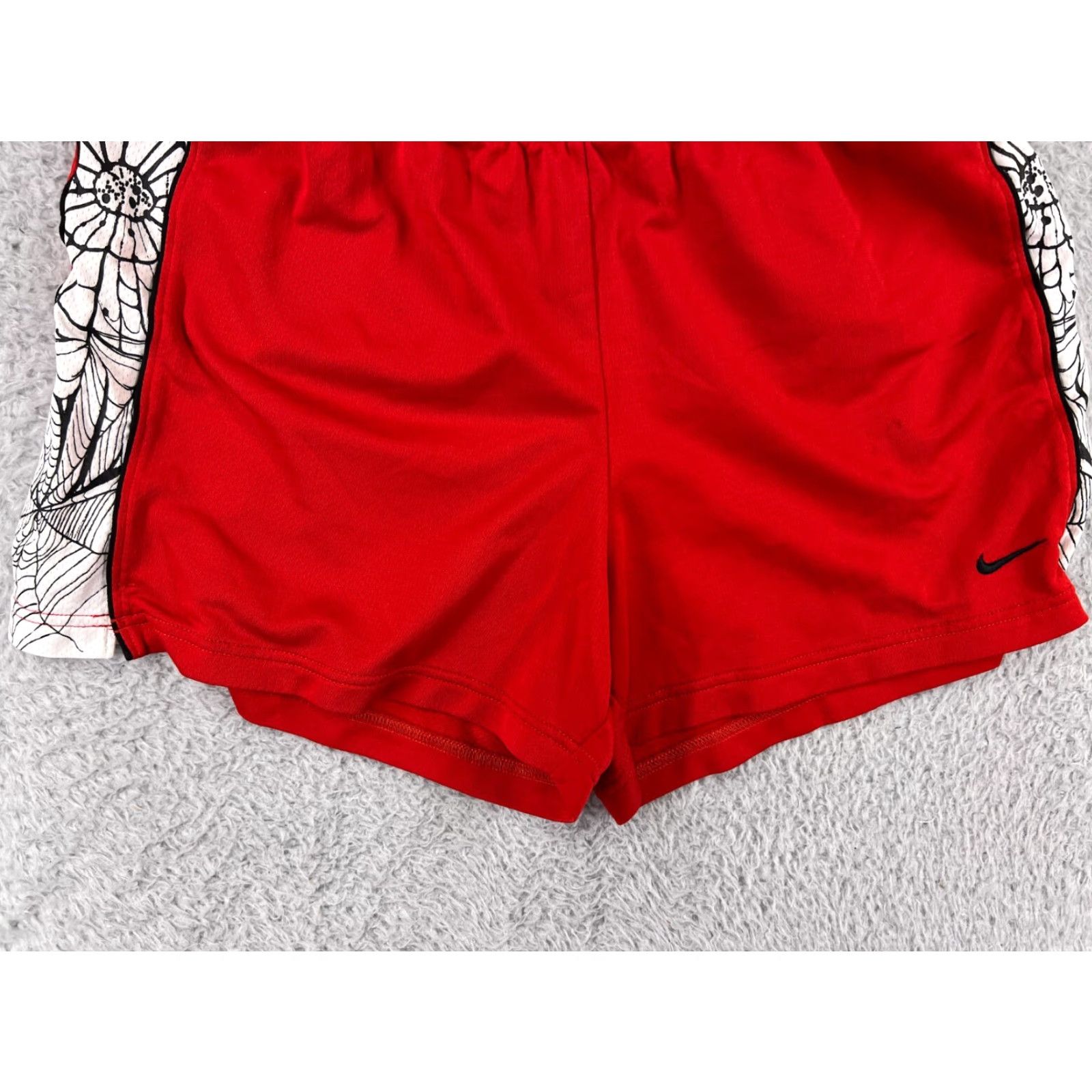 Nike Nike Shorts Womens Large Red White Running Jogging Polyester DriFit Spiderweb Size 36" / US 14 / IT 50 - 5 Thumbnail