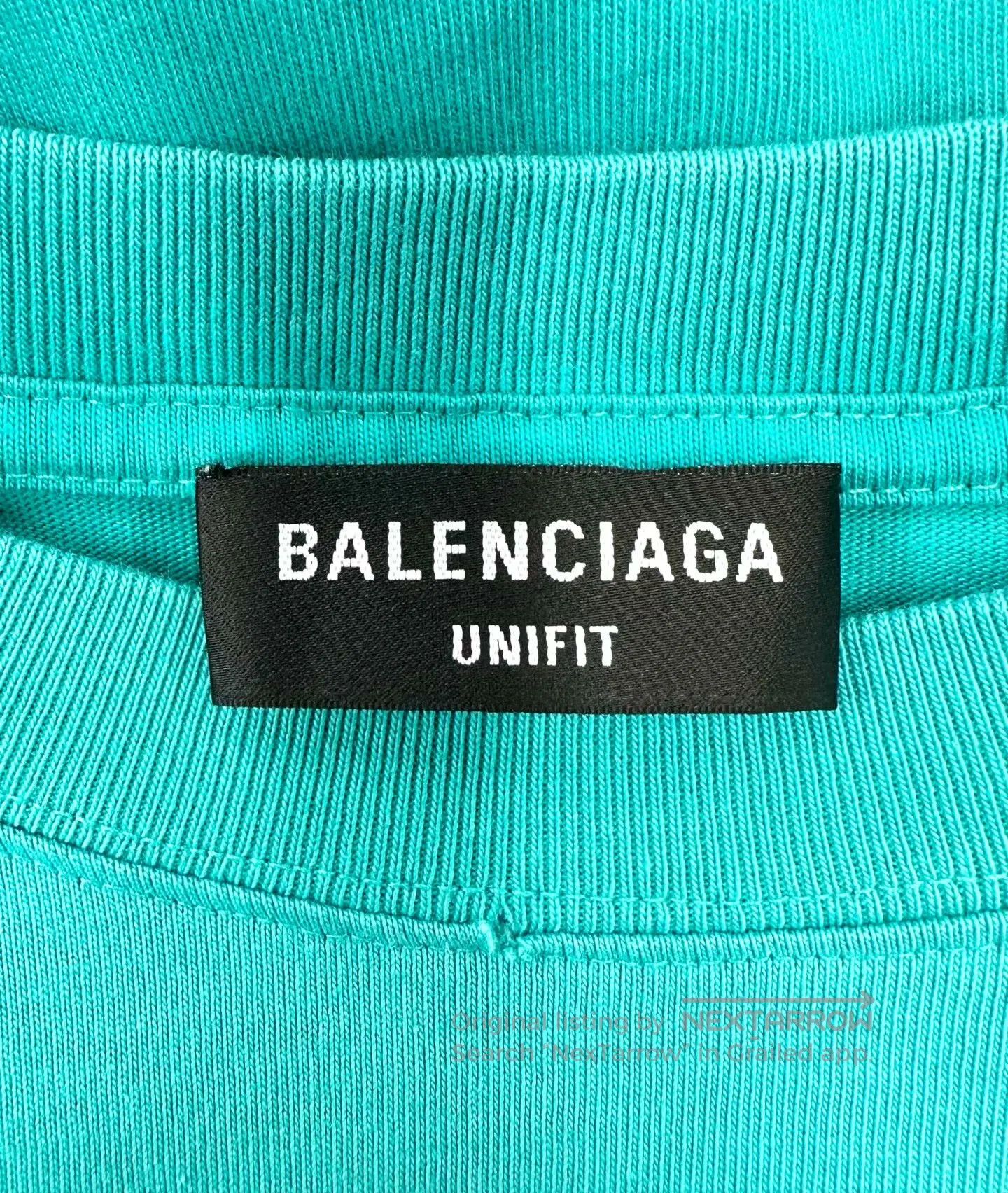 Balenciaga Balenciaga Teal Destruction Letter Logo Short Sleeve| Size US XS / EU 42 / 0 - 3 Thumbnail