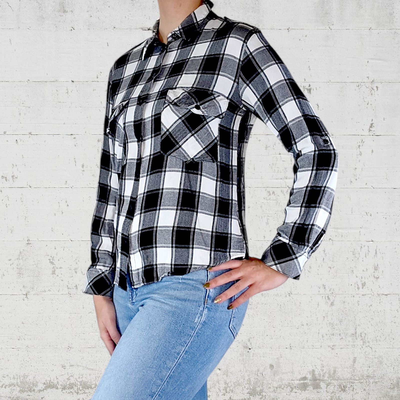 Sanctuary Sanctuary Black Plaid Boyfriend Flannel Size Medium Size M / US 6-8 / IT 42-44 - 13 Thumbnail