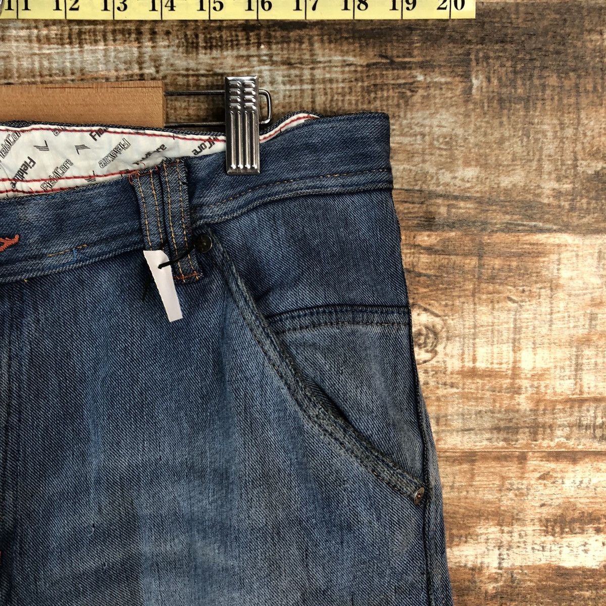 Japanese Brand Field Core Blue Distressed Denim Pants #A2138 Size US 33 - 8 Thumbnail