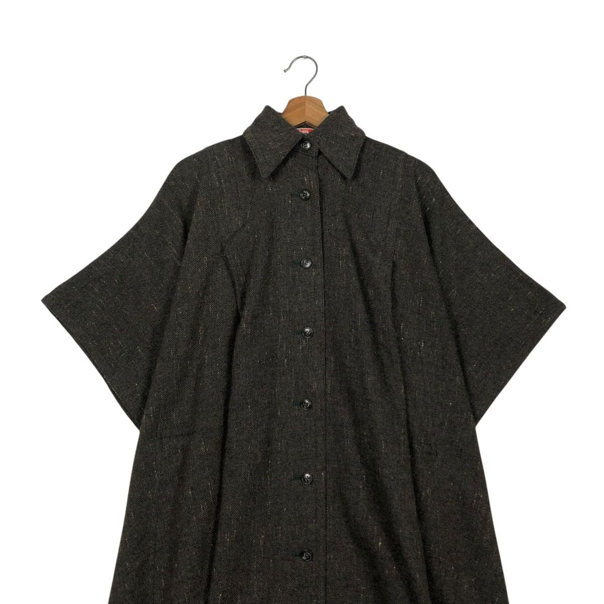 Issey Miyake 🔥VINTAGE 70’s ISSEY MIYAKE WOOL HERRINGBONE LONG CLOAKS Size US L / EU 52-54 / 3 - 2 Thumbnail