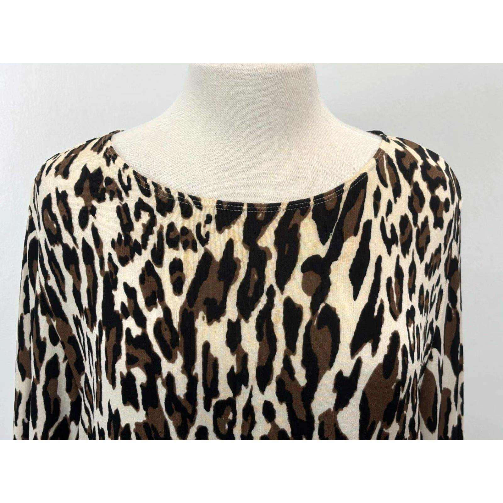 Vintage Chicos Travelers Tunic Top L US Large Women’s Animal Print Asymmetric Slinky Size L / US 10 / IT 46 - 5 Thumbnail