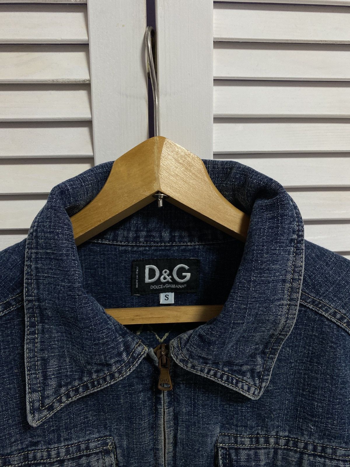 Dolce & Gabbana × Vintage 🪼Vintage 2000s Denim Jeans Trucker Jacket Dolce Gabbana D&G Size S / US 4 / IT 40 - 10 Thumbnail