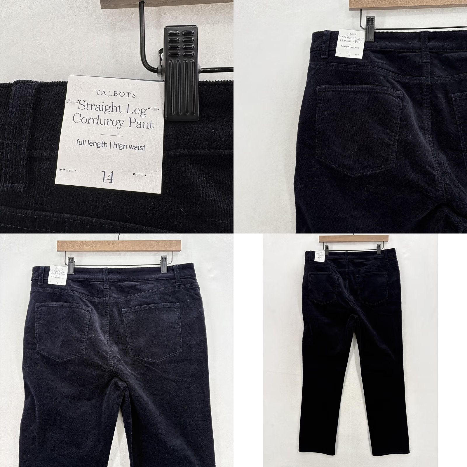 Talbots Talbots Pants Black Corduroy 14 Womens Khakis Flat Front 31in Inseam NWT Slimming Pockets Size 36" / US 14 / IT 50 - 9 Thumbnail