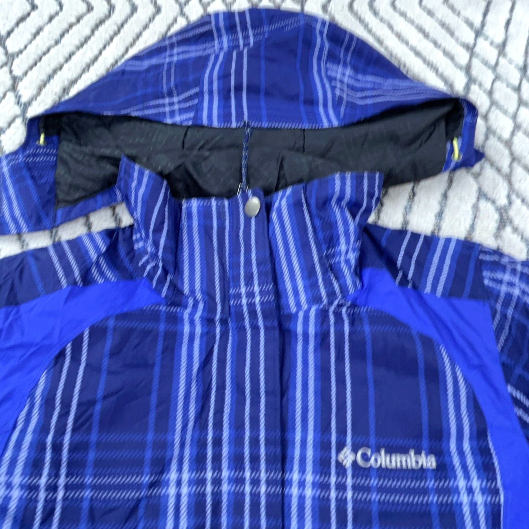 Vintage Columbia Windbreaker Jacket Women Small Purple Plaid Casual Full Zip Hooded Weather Resistant Size S / US 4 / IT 40 - 5 Thumbnail