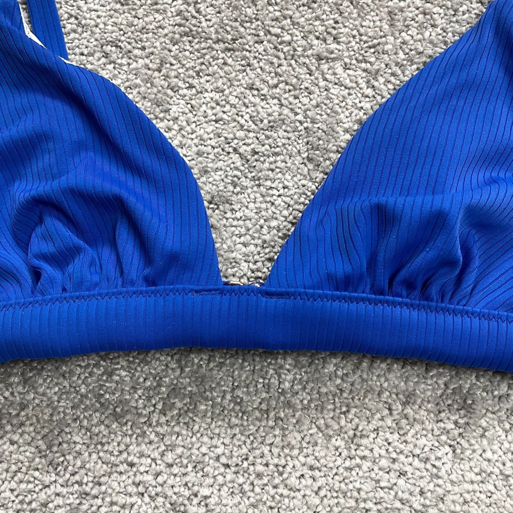 Vintage Shade & Shore Bikini Top Womens M Blue Triangle Spaghetti Strap Beach Swimwear Top Adult Regular Medium Blue Womens Size M / US 6-8 / IT 42-44 - 4 Thumbnail