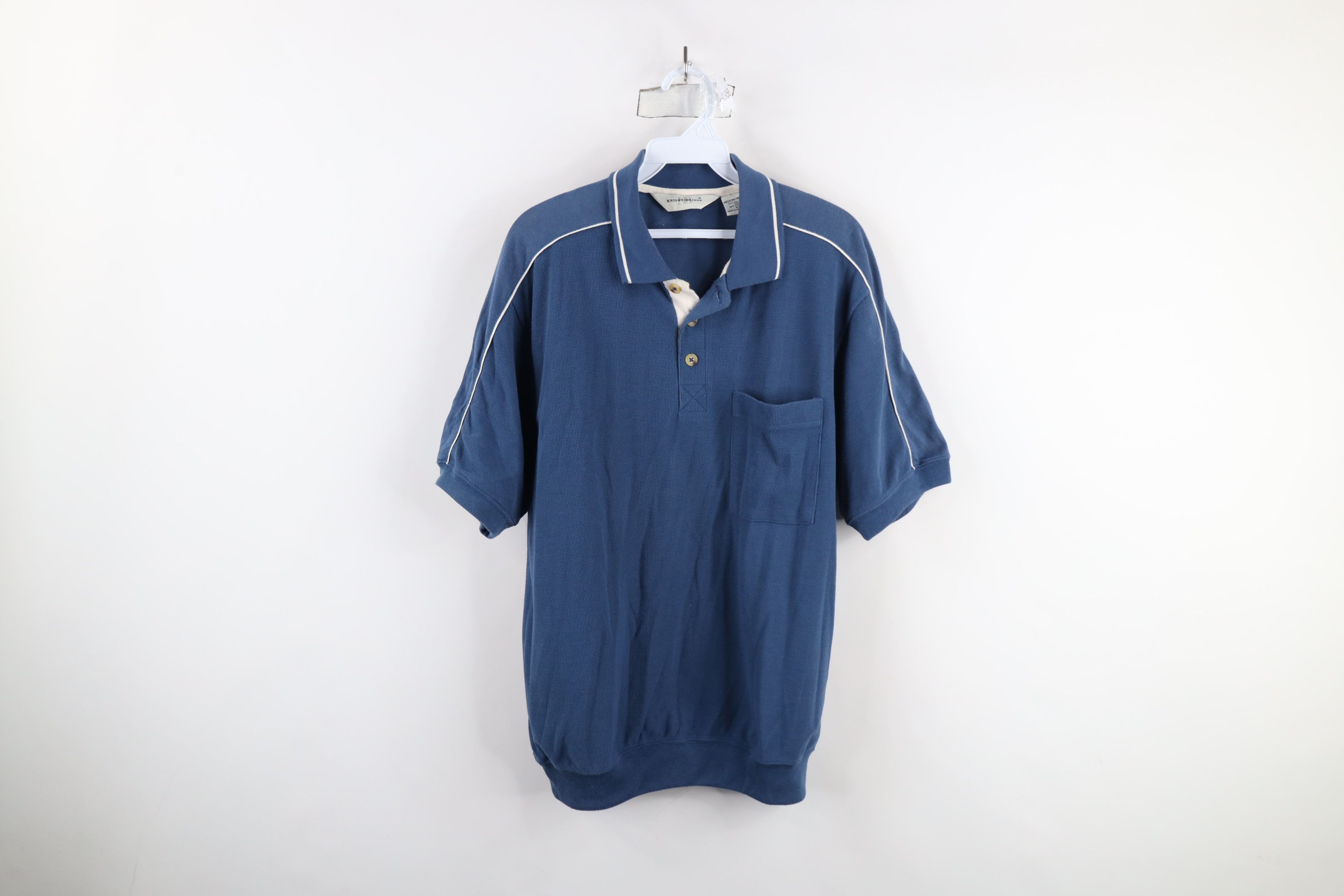Vintage Vintage 90s Streetwear Waffle Knit Pullover Polo Shirt Size US M / EU 48-50 / 2 - 1 Thumbnail