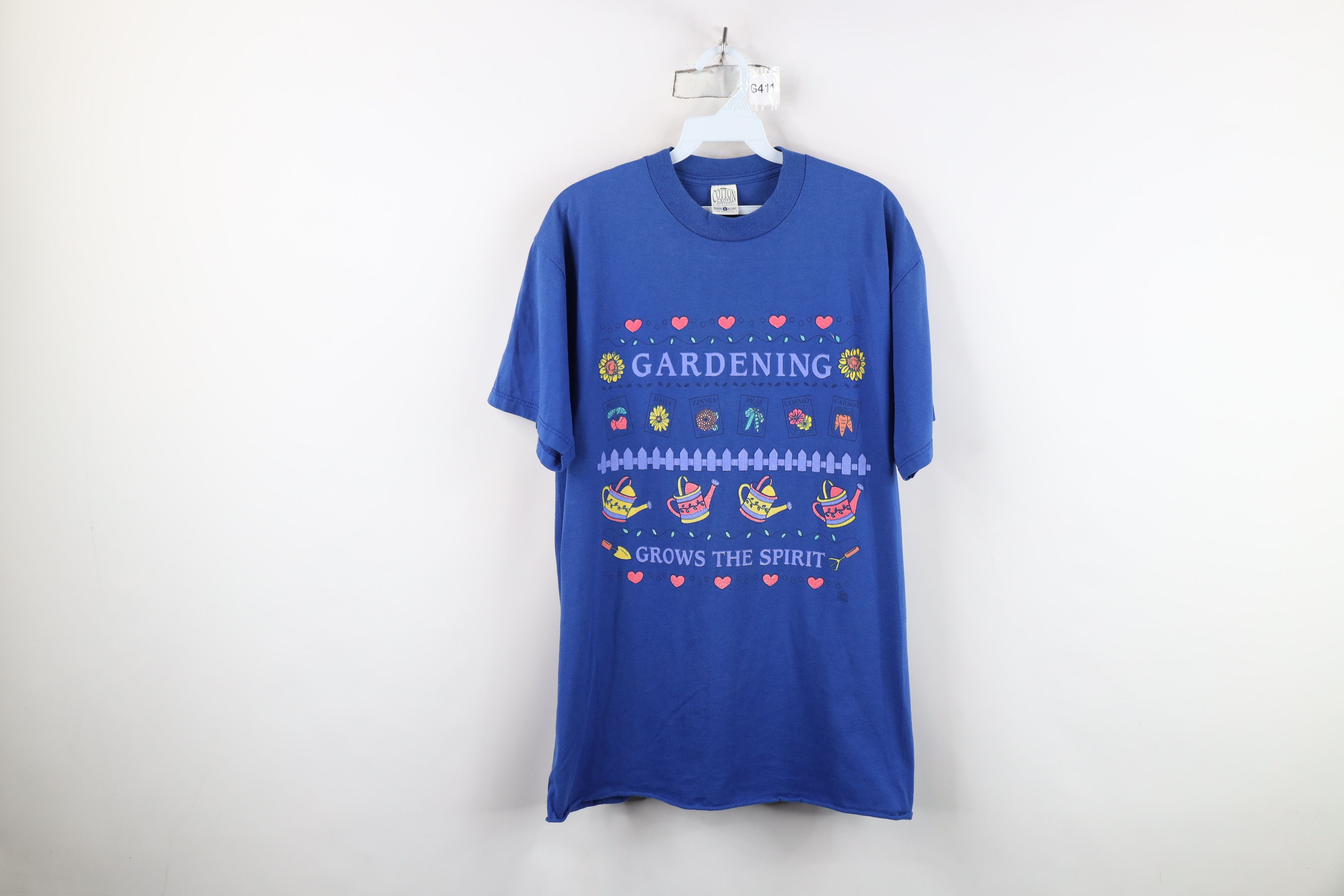 Vintage Vintage 90s Streetwear Gardening Nature Flower T-Shirt USA Size L / US 10 / IT 46 - 1 Thumbnail