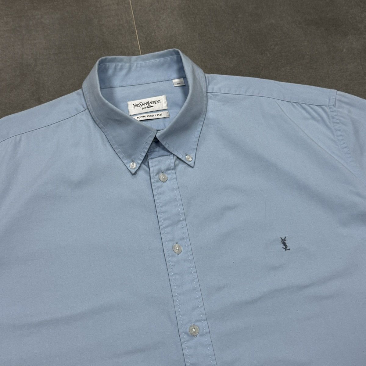 Yves Saint Laurent Yves Saint Laurent Pour Homme Short Sleeve Men Button Shirt Size US XXL / EU 58 / 5 - 7 Thumbnail