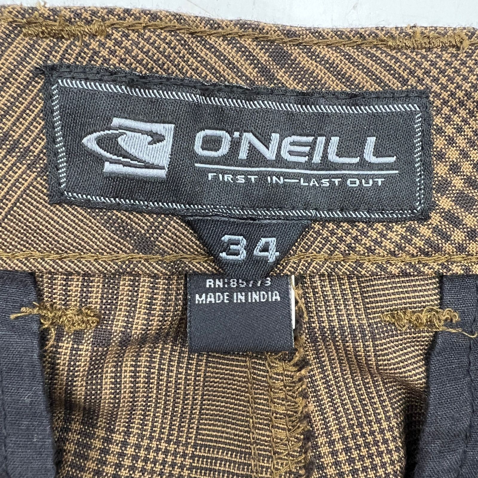 O'Neill × Vintage O'Neill Brown Paid Shorts Y2K Deadstock Size US 34 / EU 50 - 3 Thumbnail