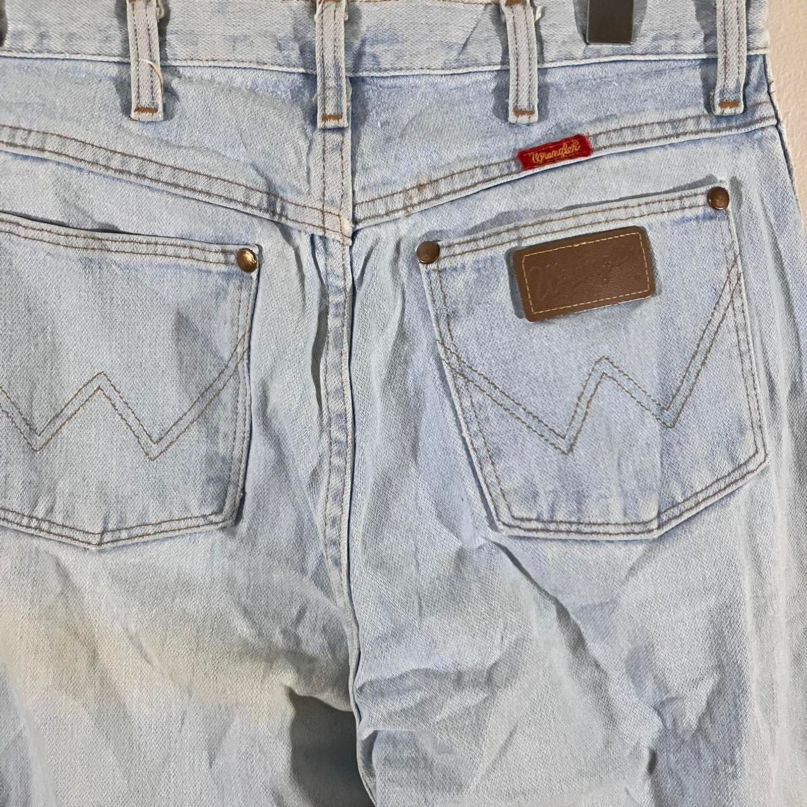 Vintage × Wrangler Vintage 80s Wrangler Jeans Light Wash Denim Made in USA Size 34" / US 12 / IT 48 - 5 Thumbnail