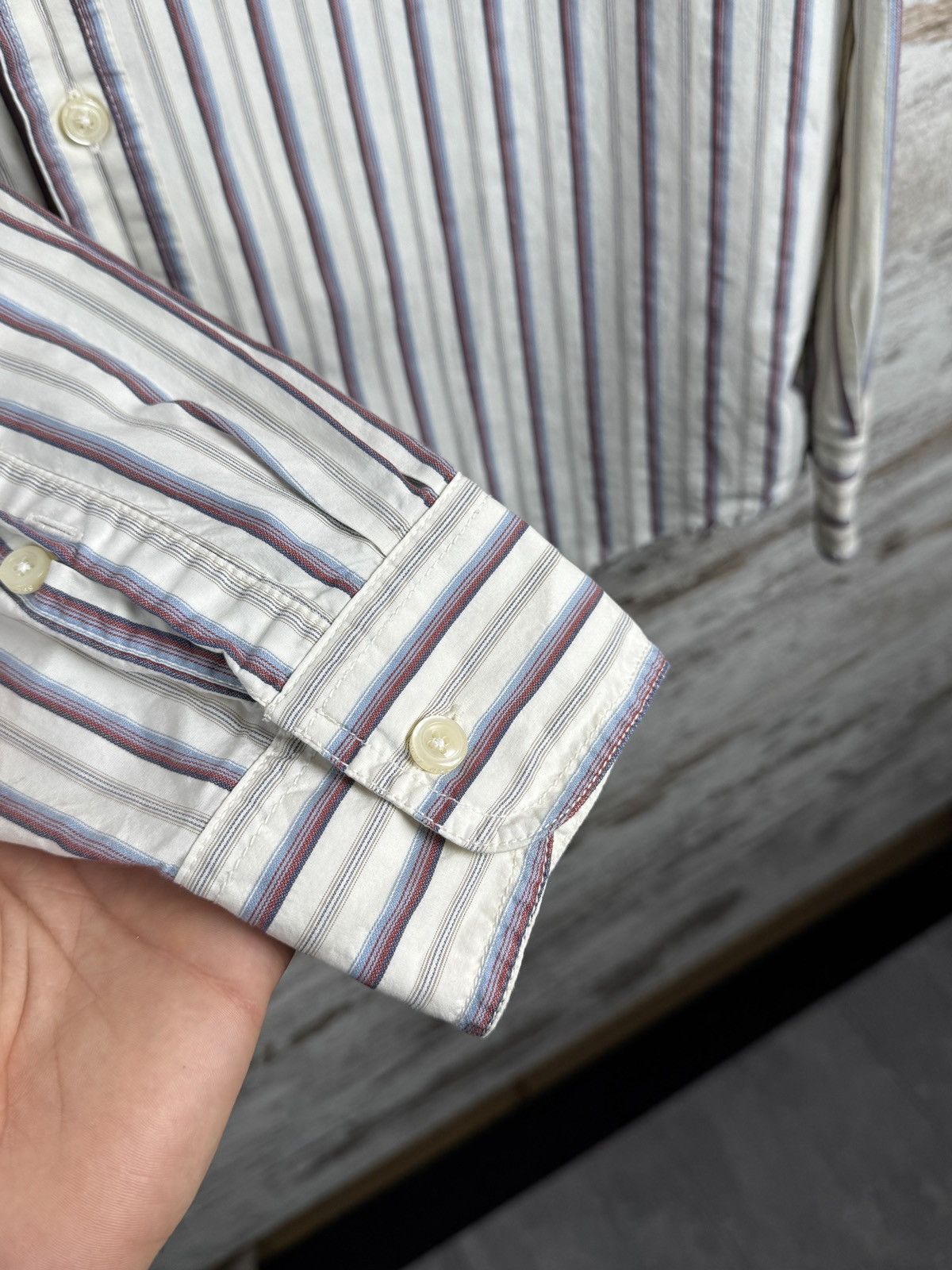 Nigel Cabourn Mens Vintage NIGEL CABOURN UTILITY shirts button up striped Size US XL / EU 56 / 4 - 8 Thumbnail