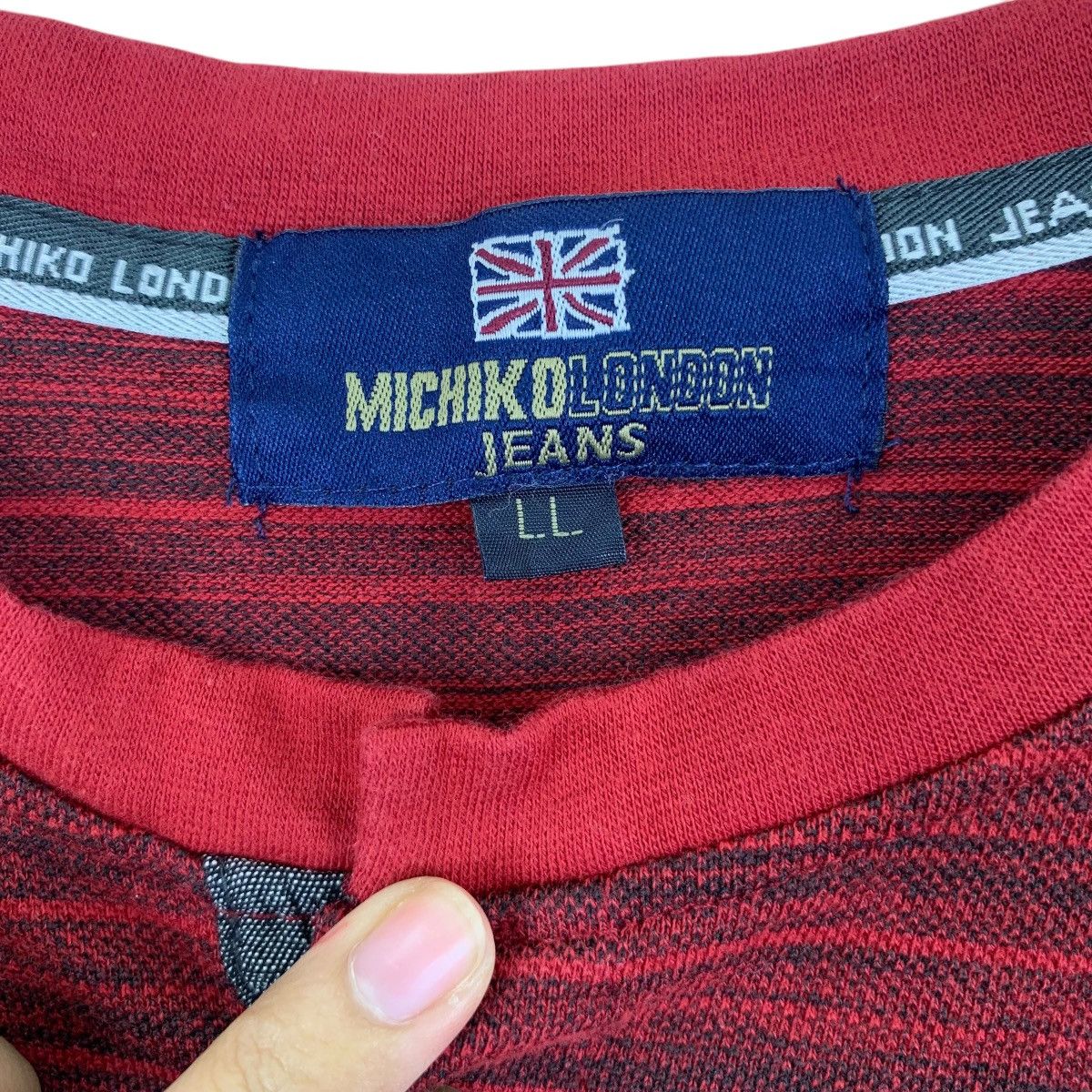 Vintage Vintage MICHIKO LONDON JEANS Collection Henley Tee Shirt Size L / US 10 / IT 46 - 6 Thumbnail