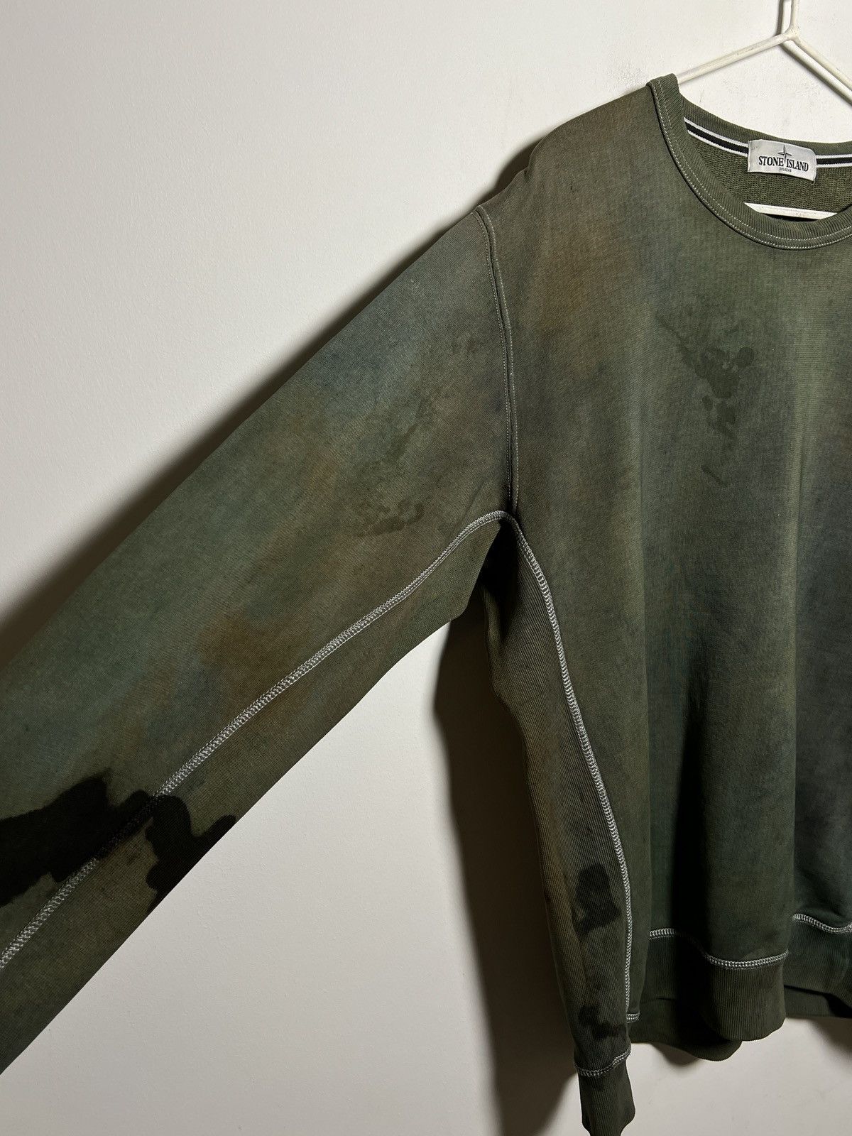 Stone Island Stone Island vintage crewneck overdyed hand corrosion Size US XXL / EU 58 / 5 - 10 Thumbnail
