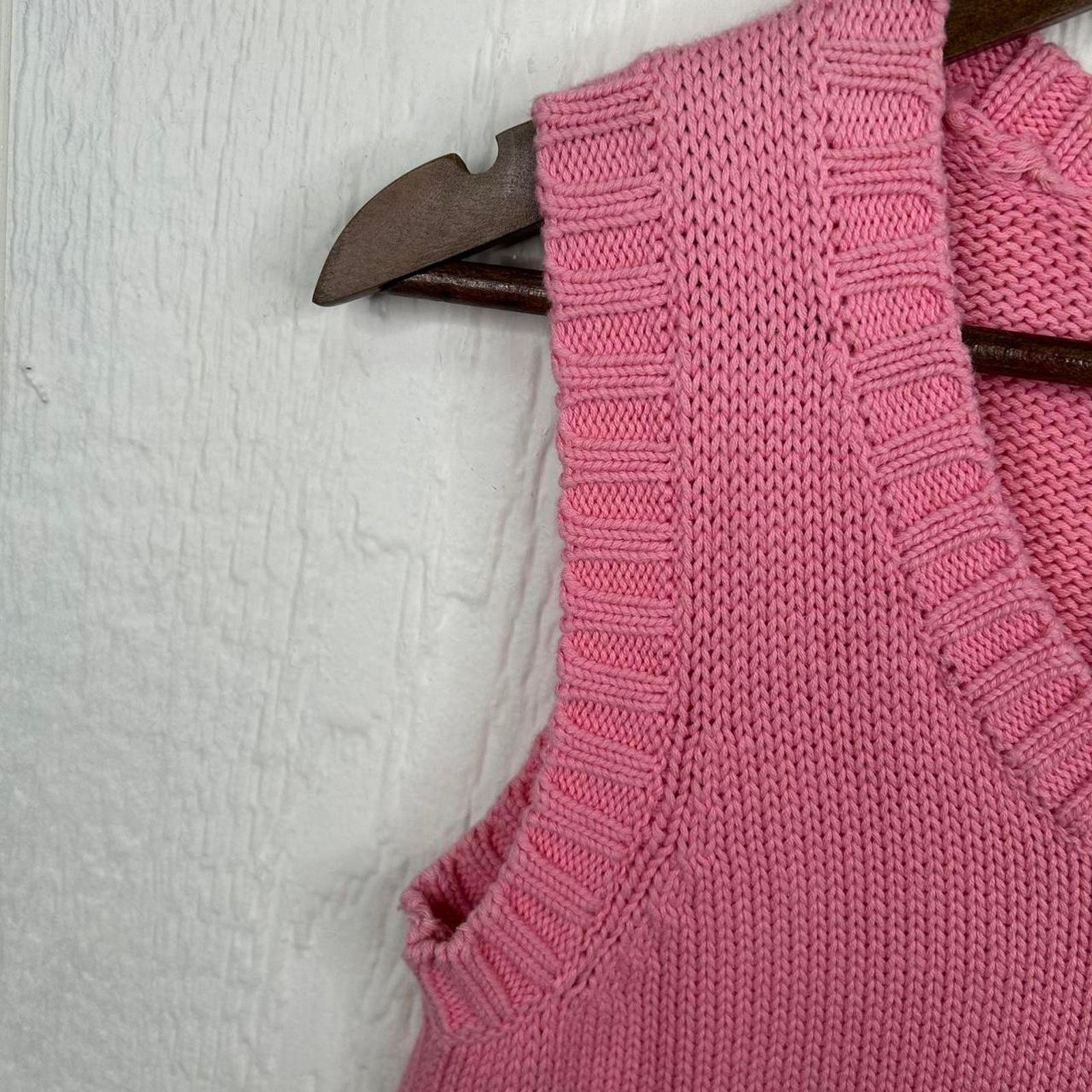 Other Vintage 90's Pink Chunky Knit Short Sleeve Sweater Small Size S / US 4 / IT 40 - 7 Thumbnail