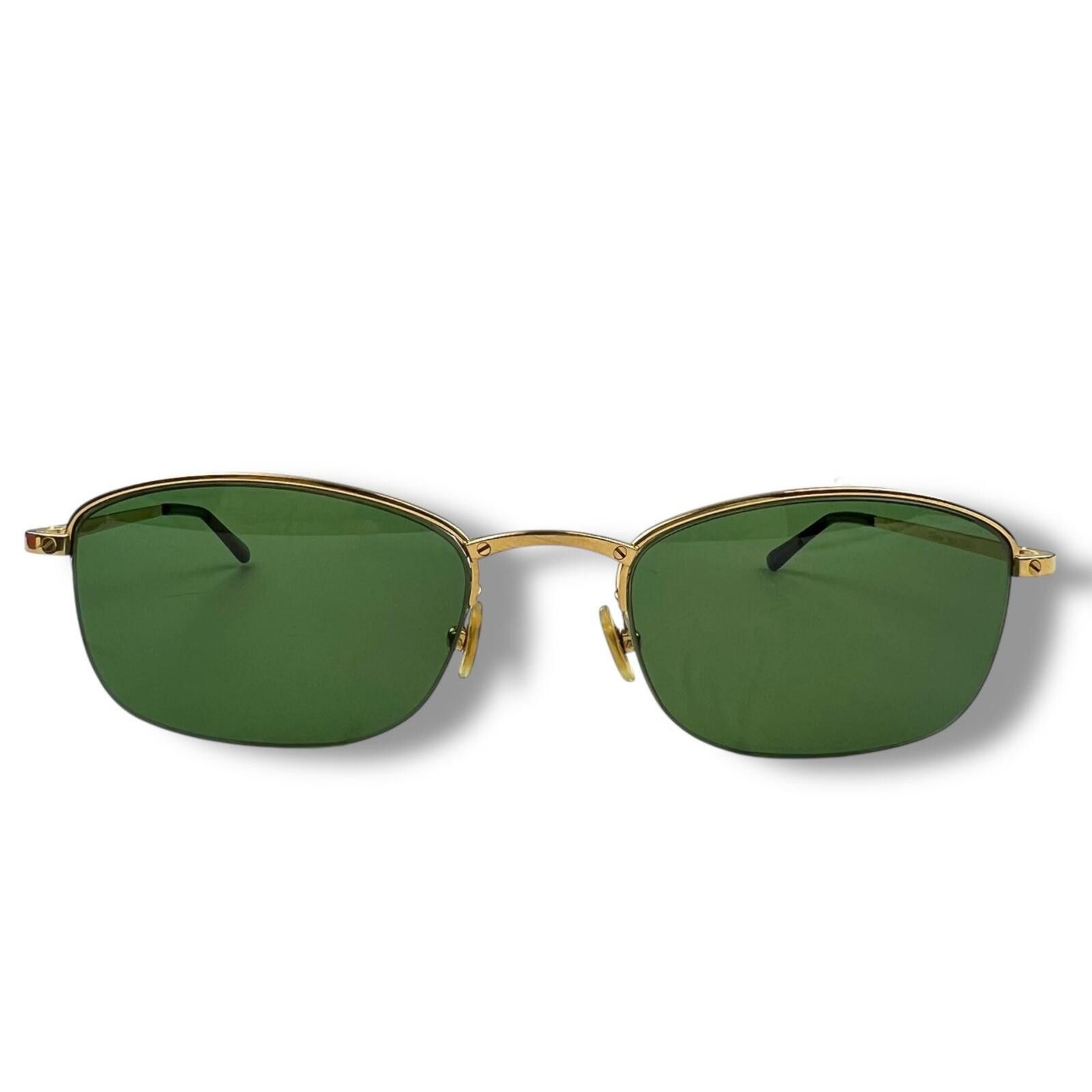Cartier Cartier Gold Plated Half Rim Sunglasses w/ Custom Lenses Size ONE SIZE - 3 Thumbnail