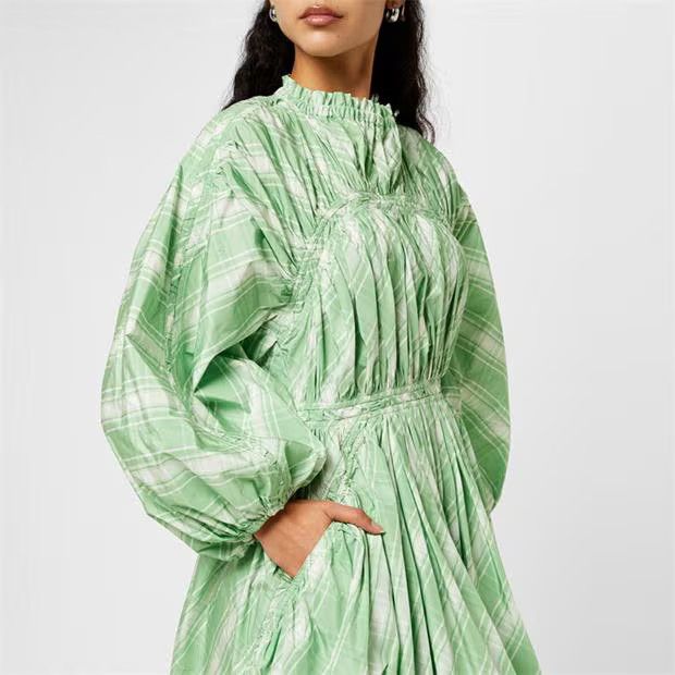 Jil Sander o1g2r1mq1024 Mini Dress in Green & White Size XS / US 0-2 / IT 36-38 - 3 Thumbnail